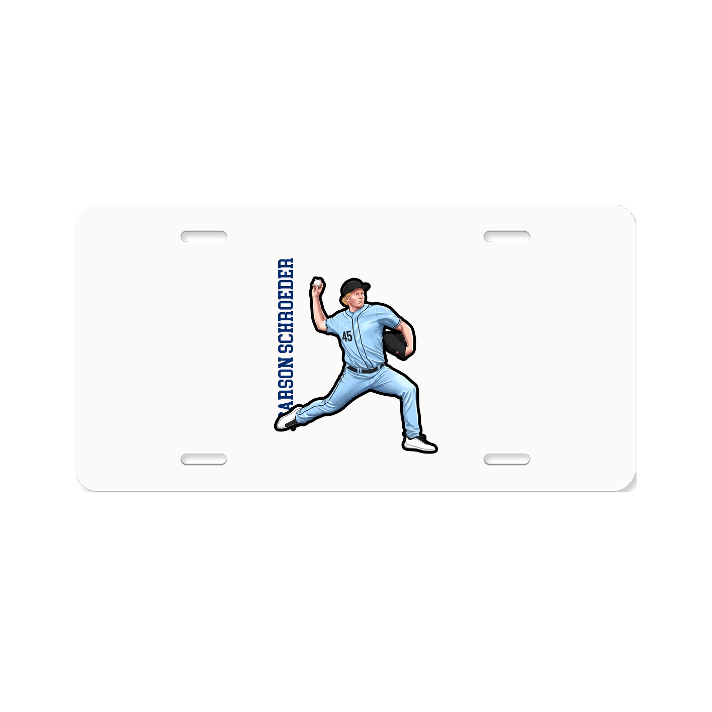 License Plate — Name Vertical in Classic