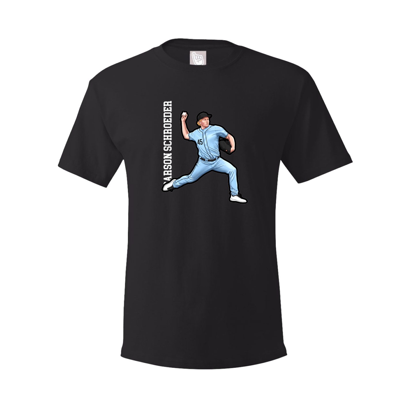 Youth Tee — Name Vertical in Black