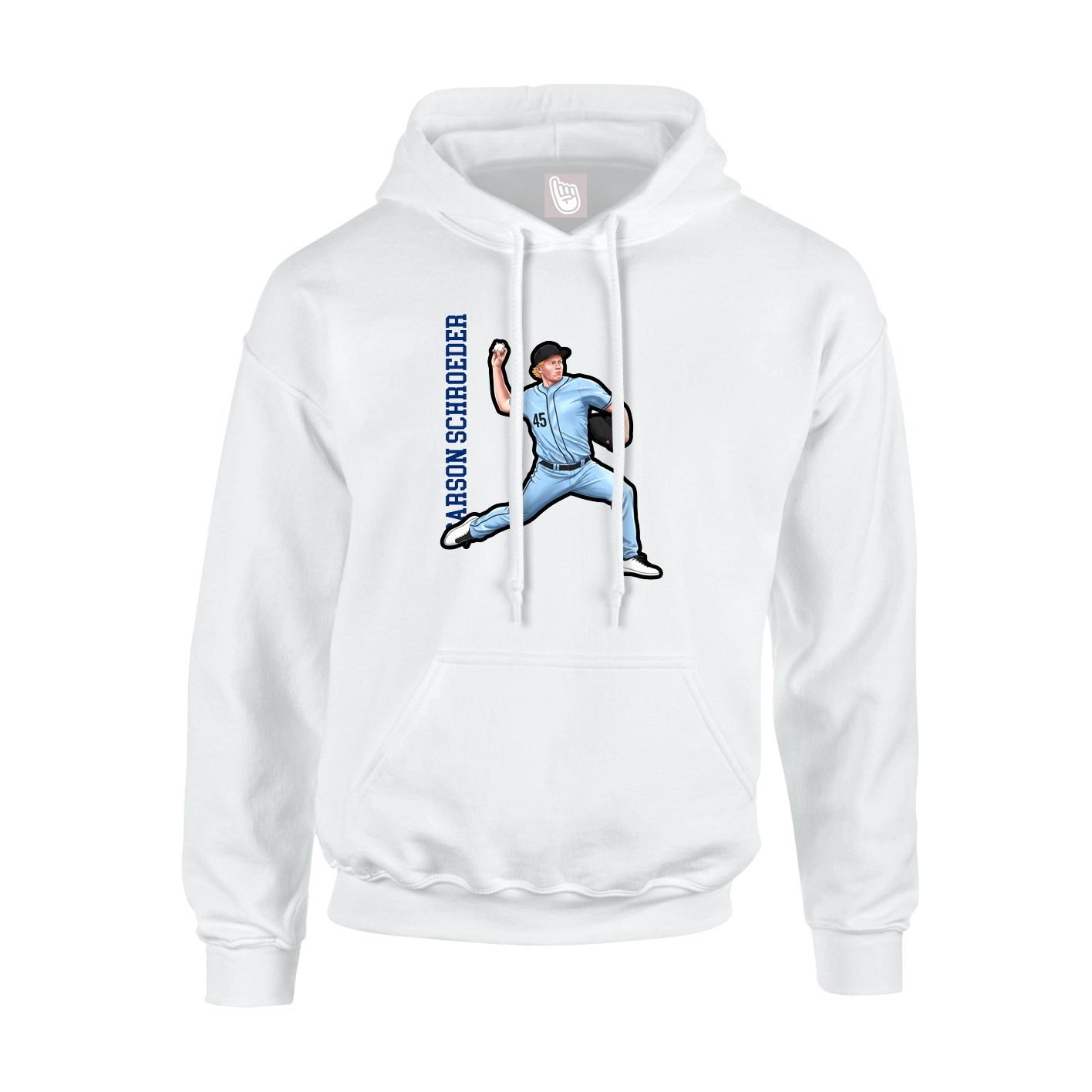 Hoodie — Name Vertical in White