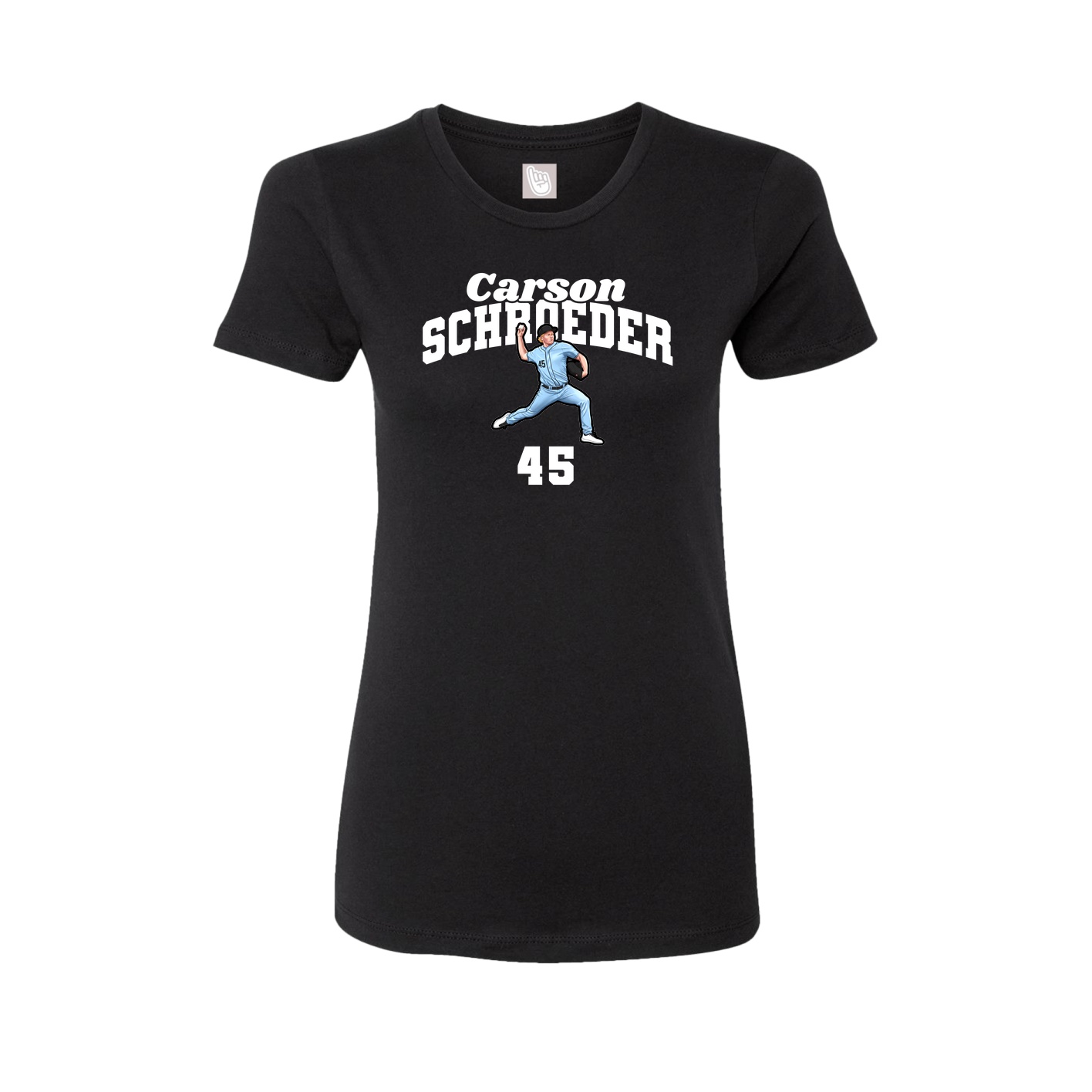 Fitted Women's Tee — Signature Arch in Black
