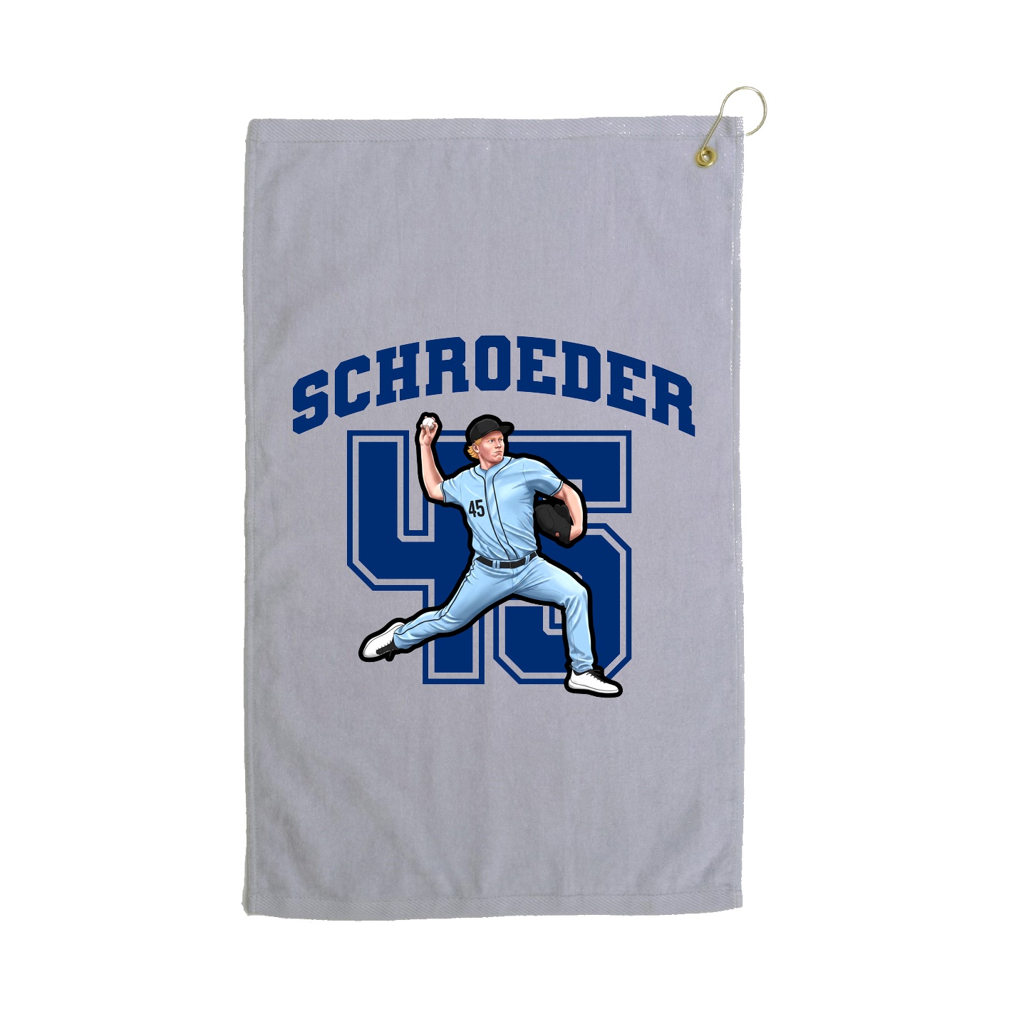 Golf Towel — Number in Grey