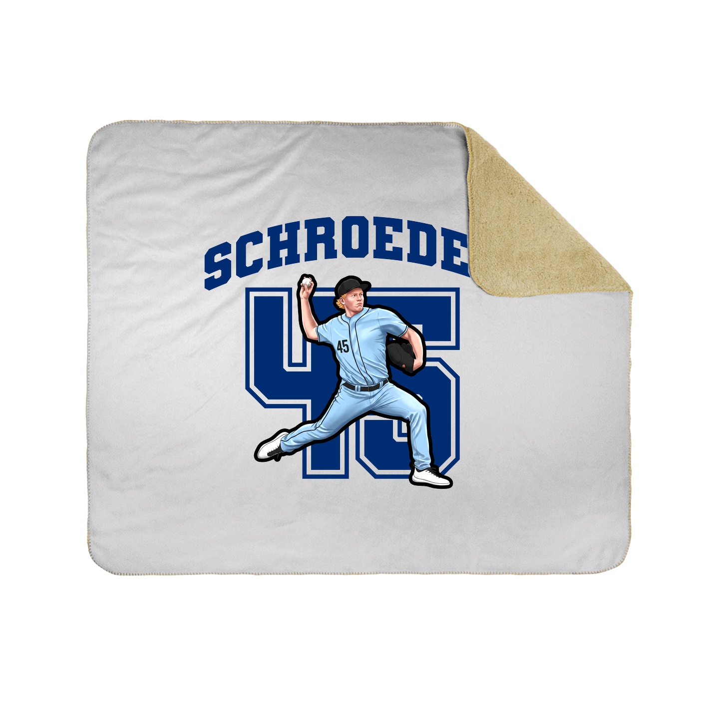 Throw Blanket — Number in White