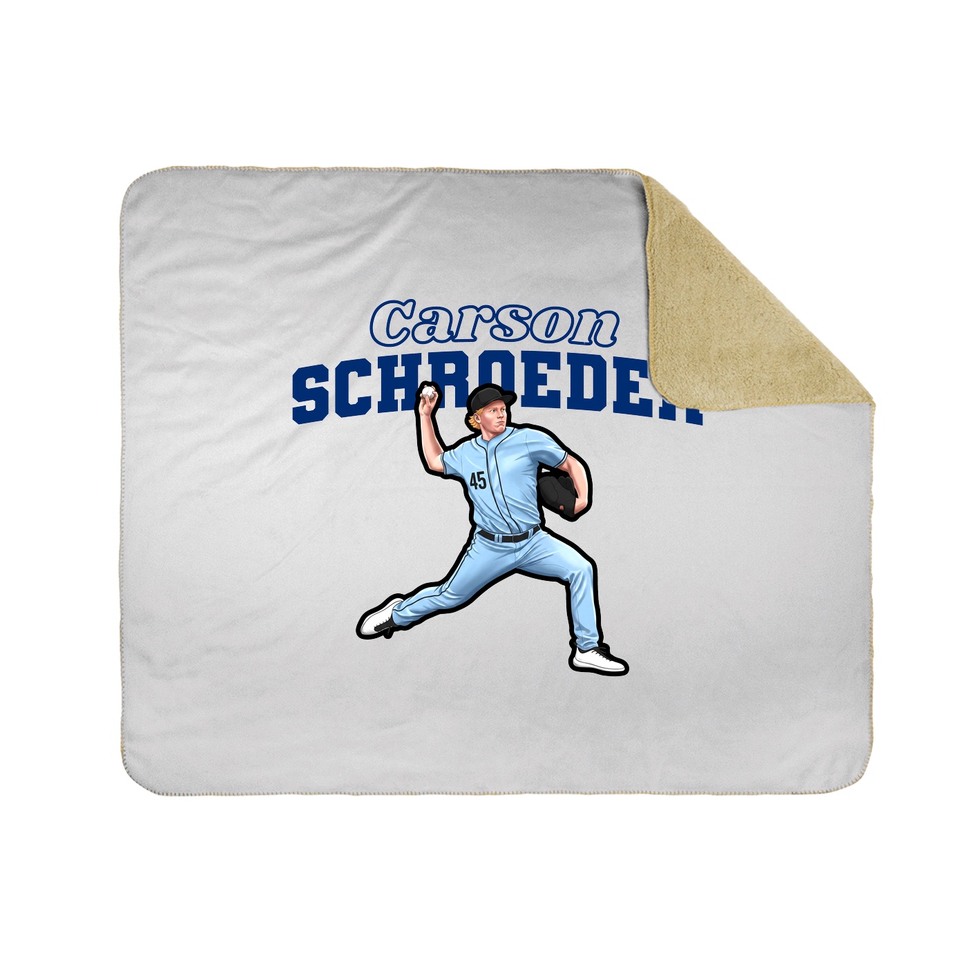 Throw Blanket — Name Arch in White
