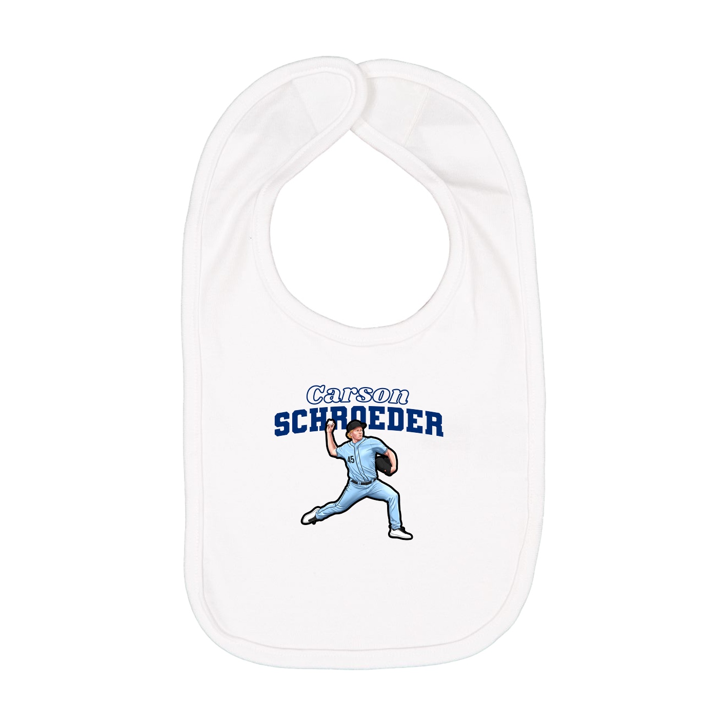Infant Bib — Name Arch in White