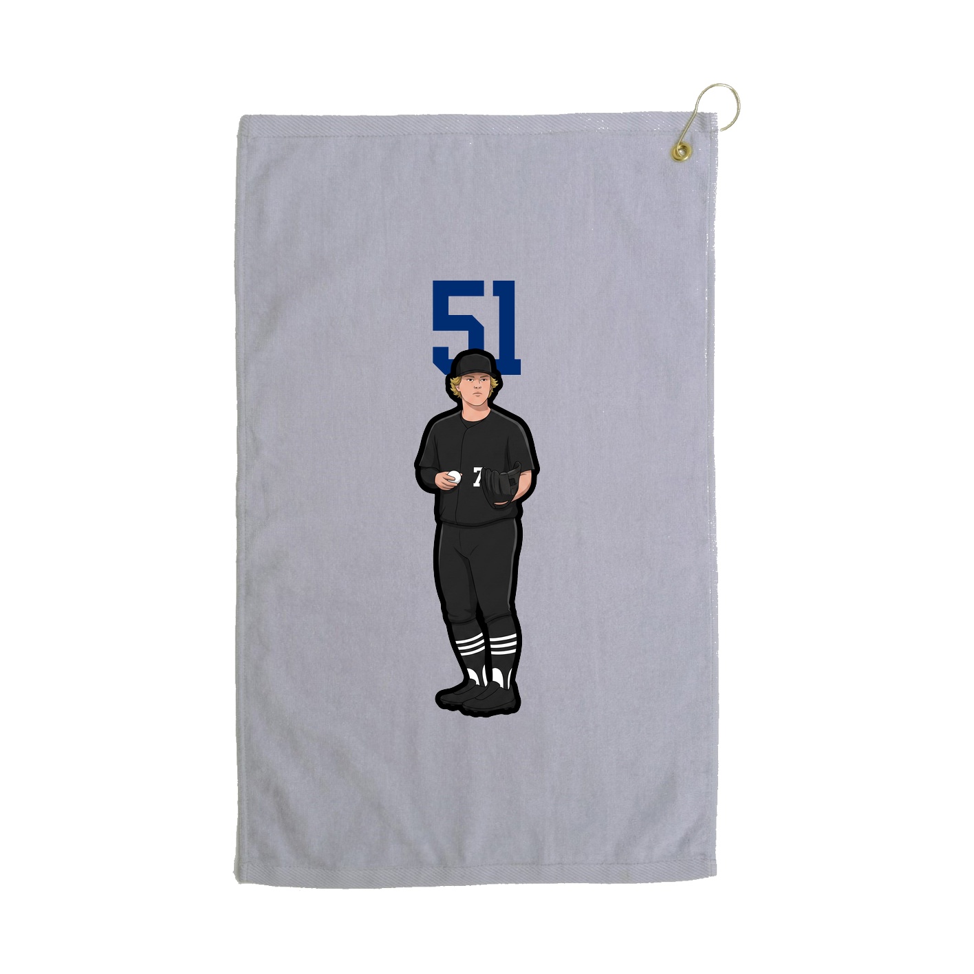 Golf Towel — Number Top in Grey