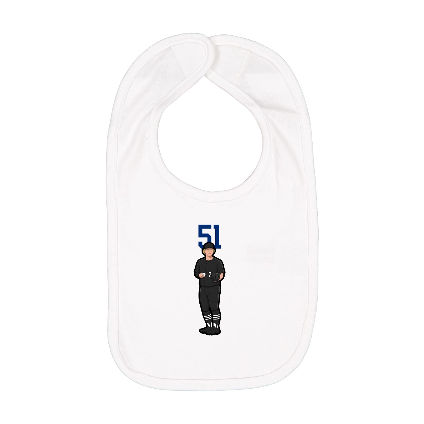 Infant Bib — Number Top in White
