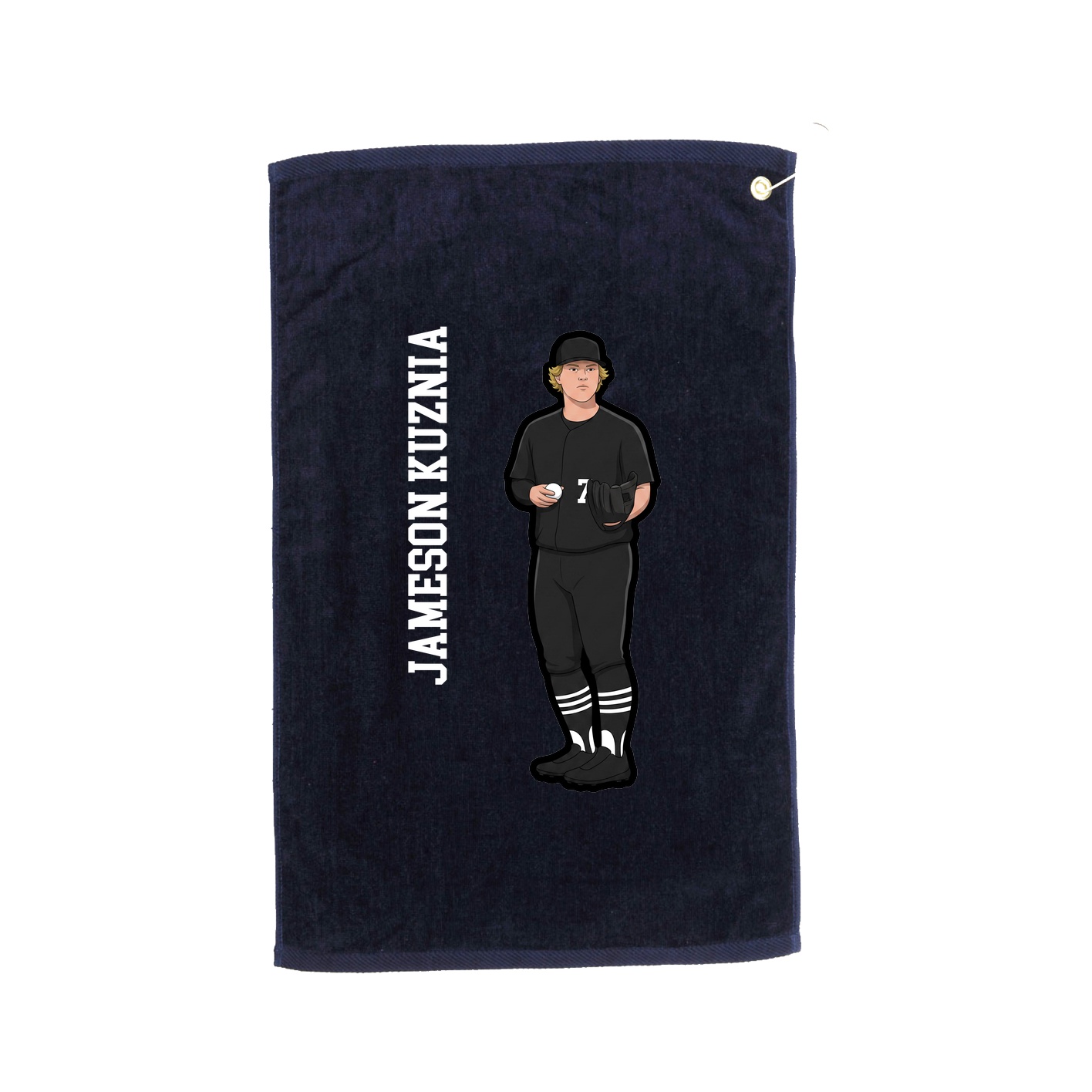 Golf Towel — Name Vertical in Navy