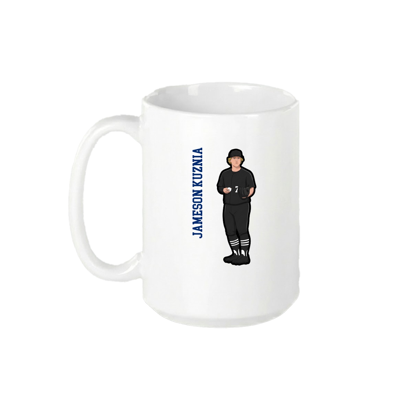 15oz Coffee Mug — Name Vertical in White