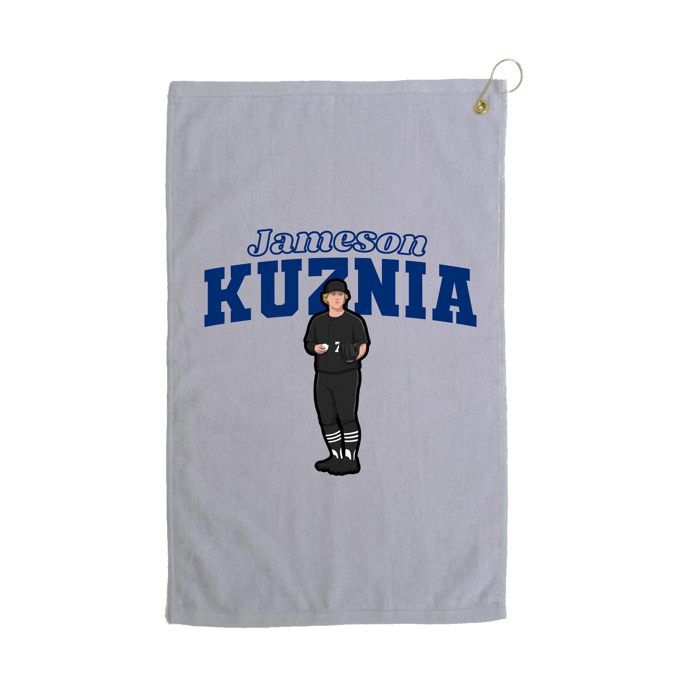 Golf Towel — Name Arch in Grey