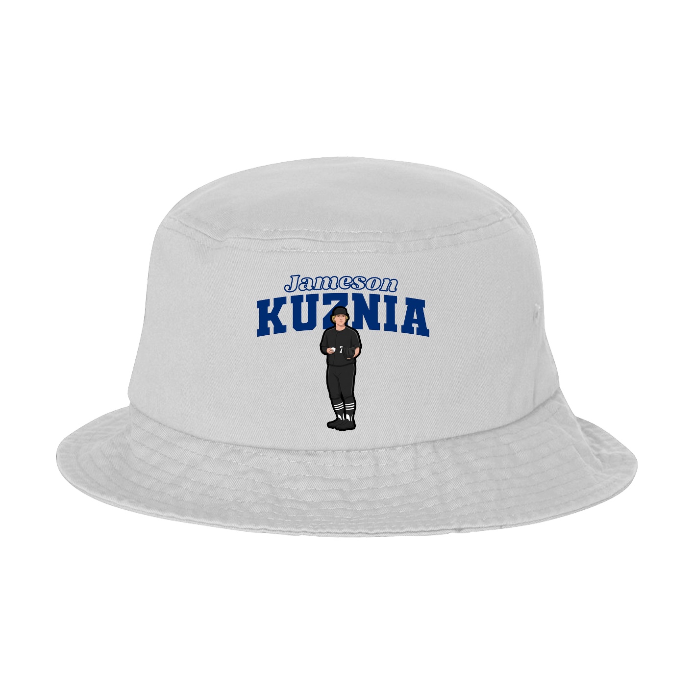 Bucket Cap — Name Arch in White