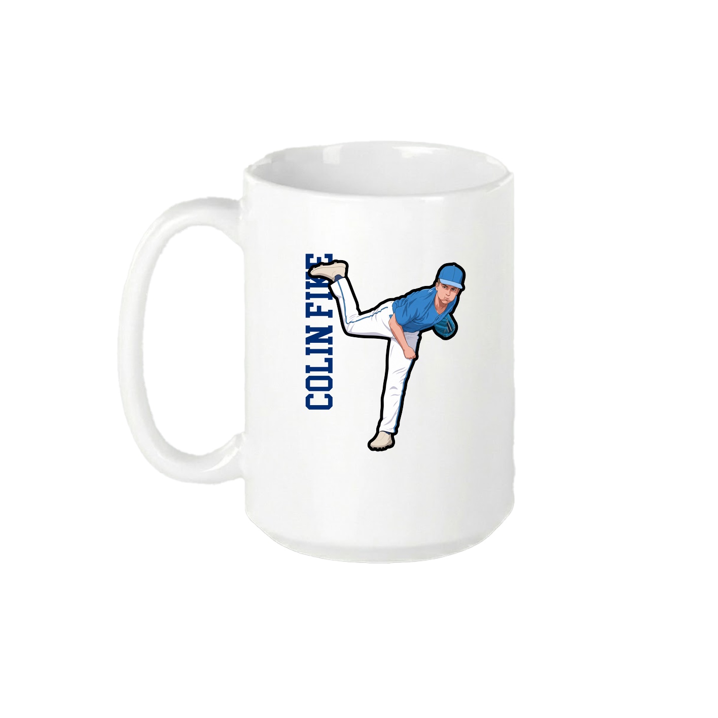 15oz Coffee Mug — Name Vertical in White