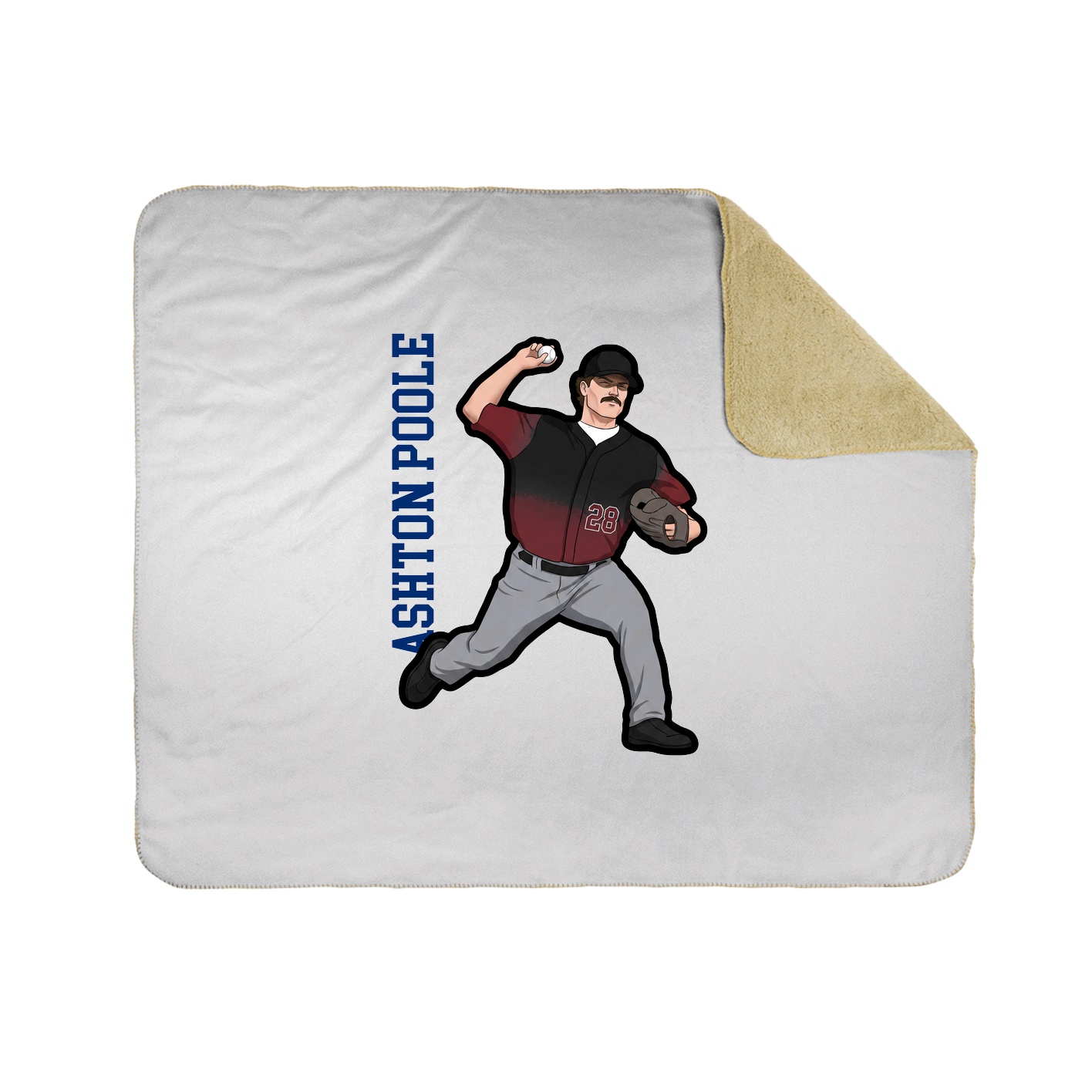 Throw Blanket — Name Vertical in White