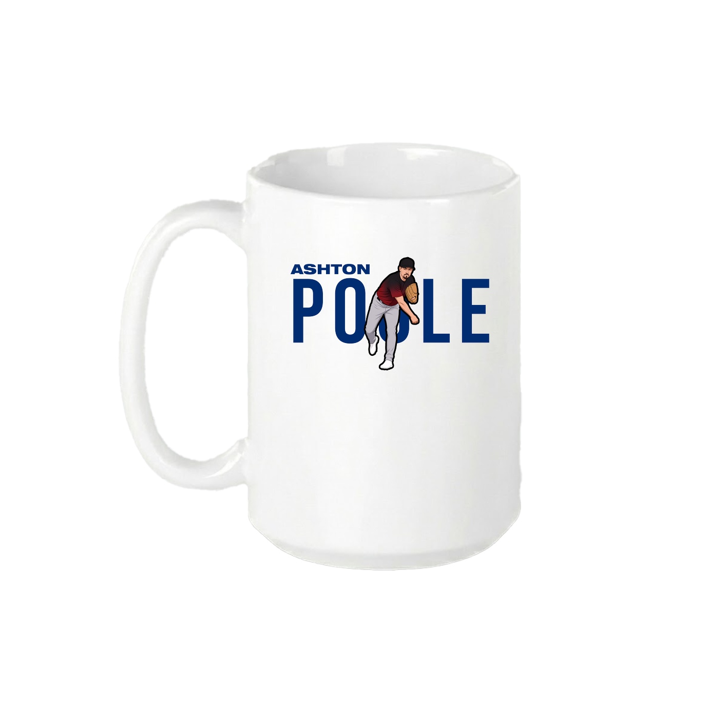 15oz Coffee Mug — Player Name in White