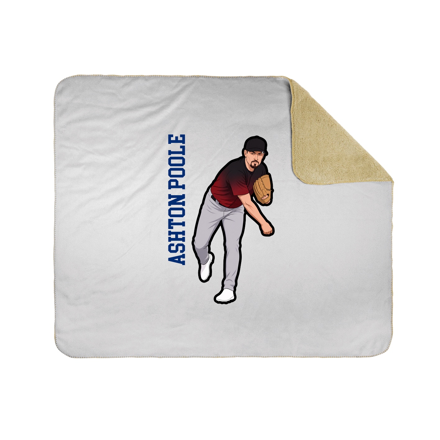 Throw Blanket — Name Vertical in White