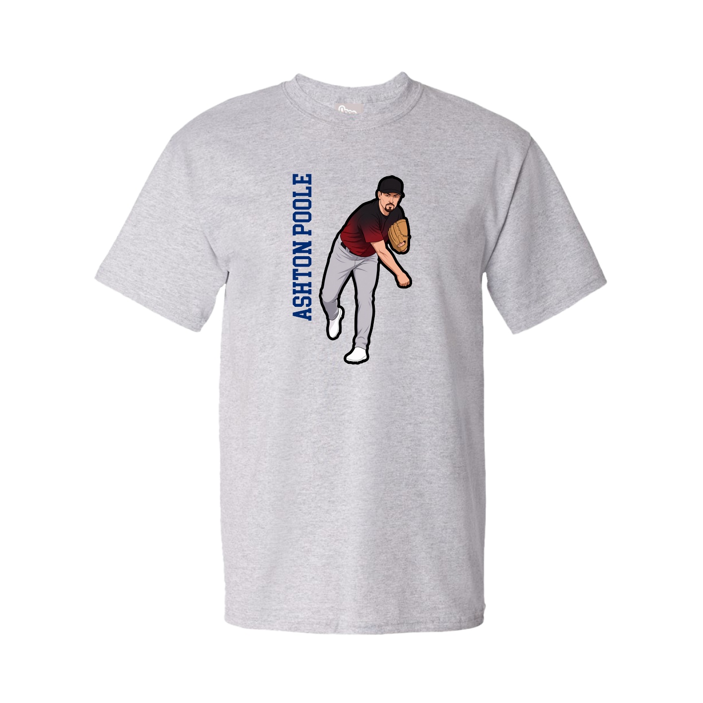 Youth Tee — Name Vertical in Grey