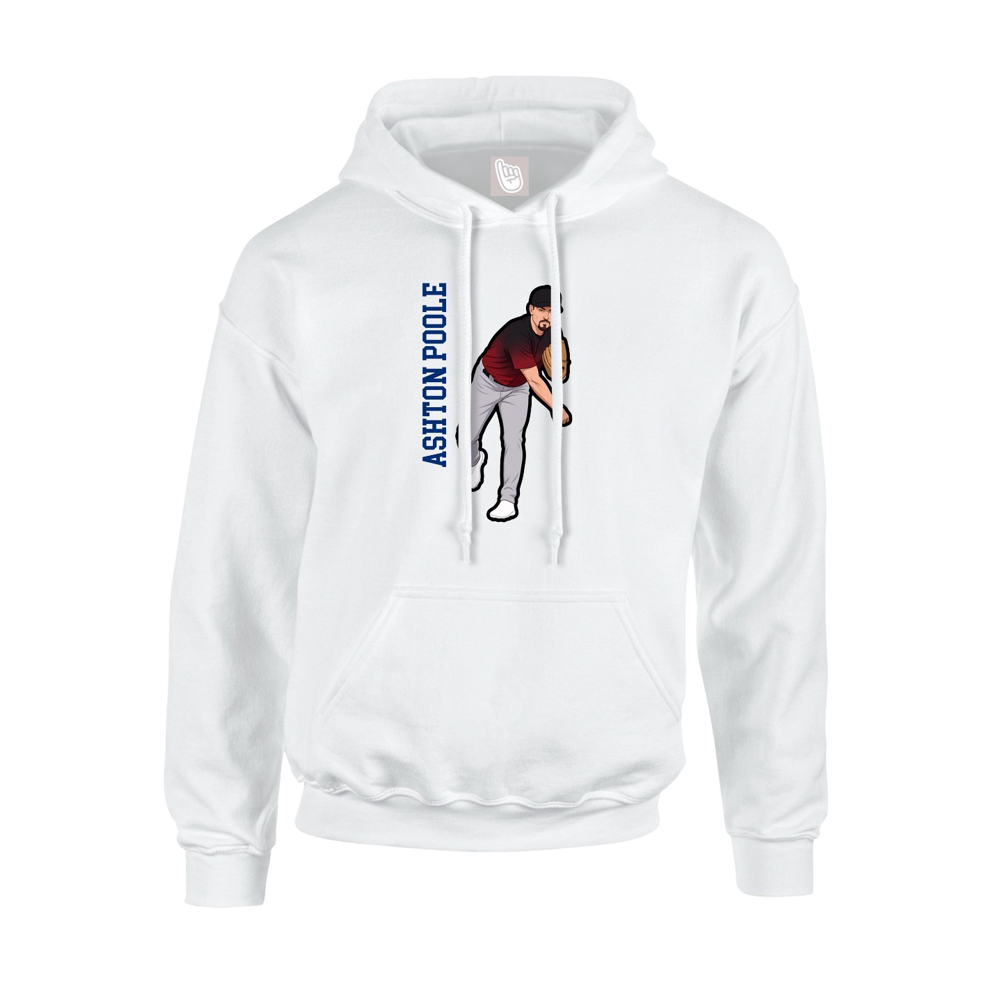 Youth Hoodie — Name Vertical in White