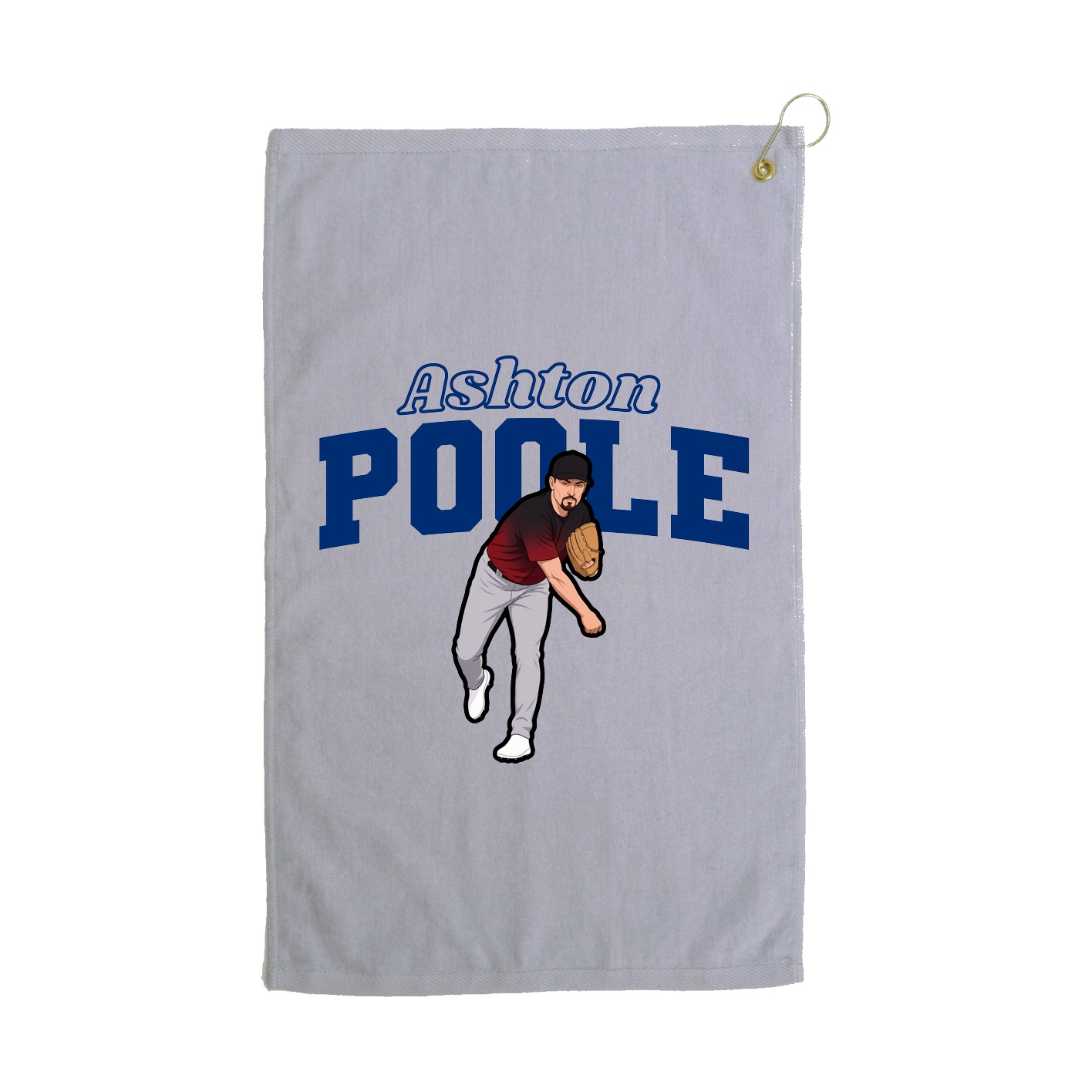 Golf Towel — Name Arch in Grey