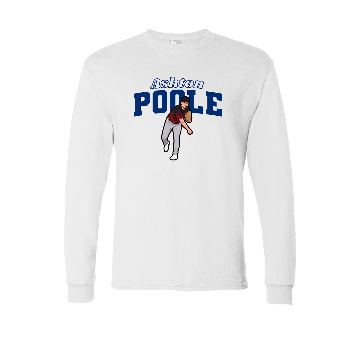 Long Sleeve Tee — Name Arch in White