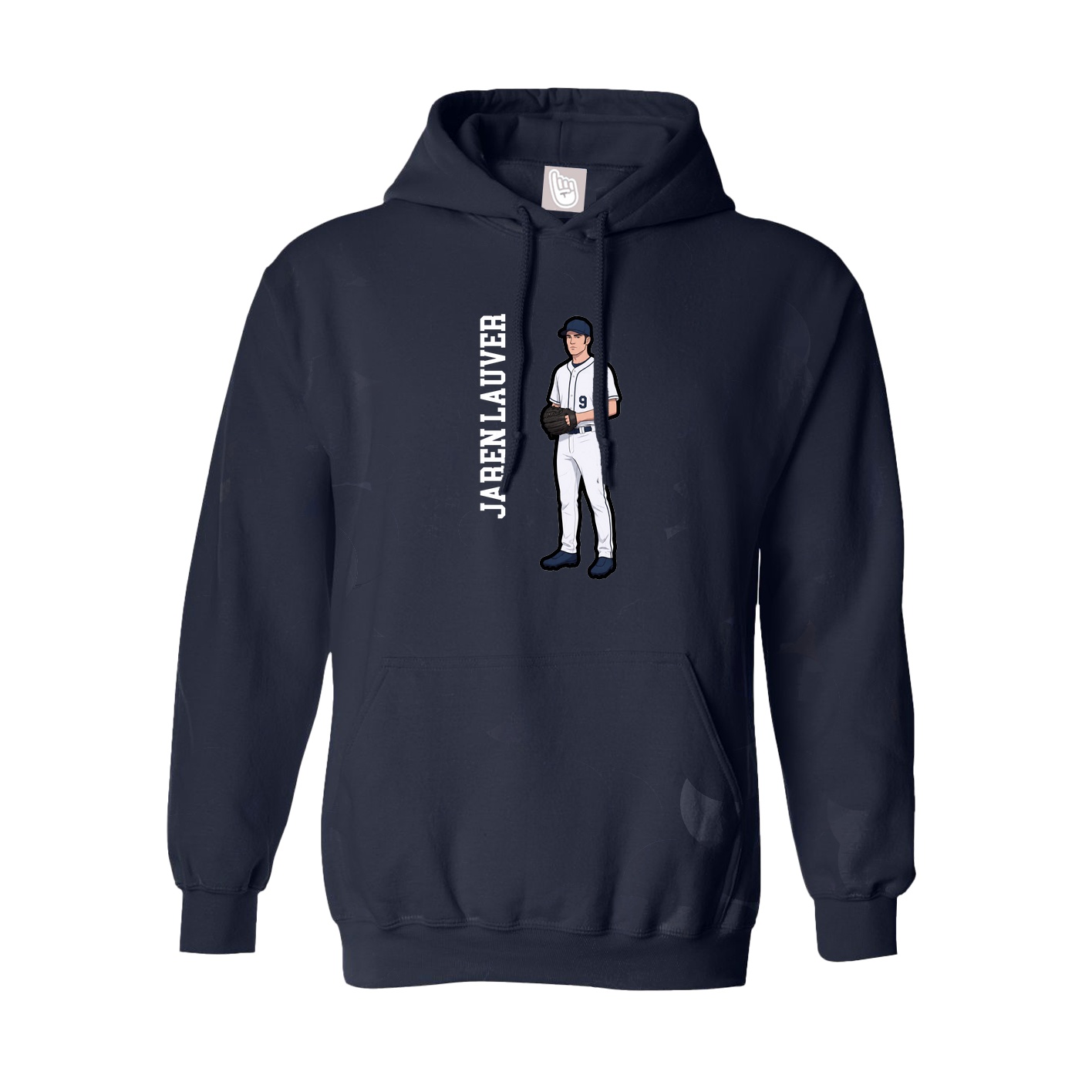 Youth Hoodie — Name Vertical in Navy