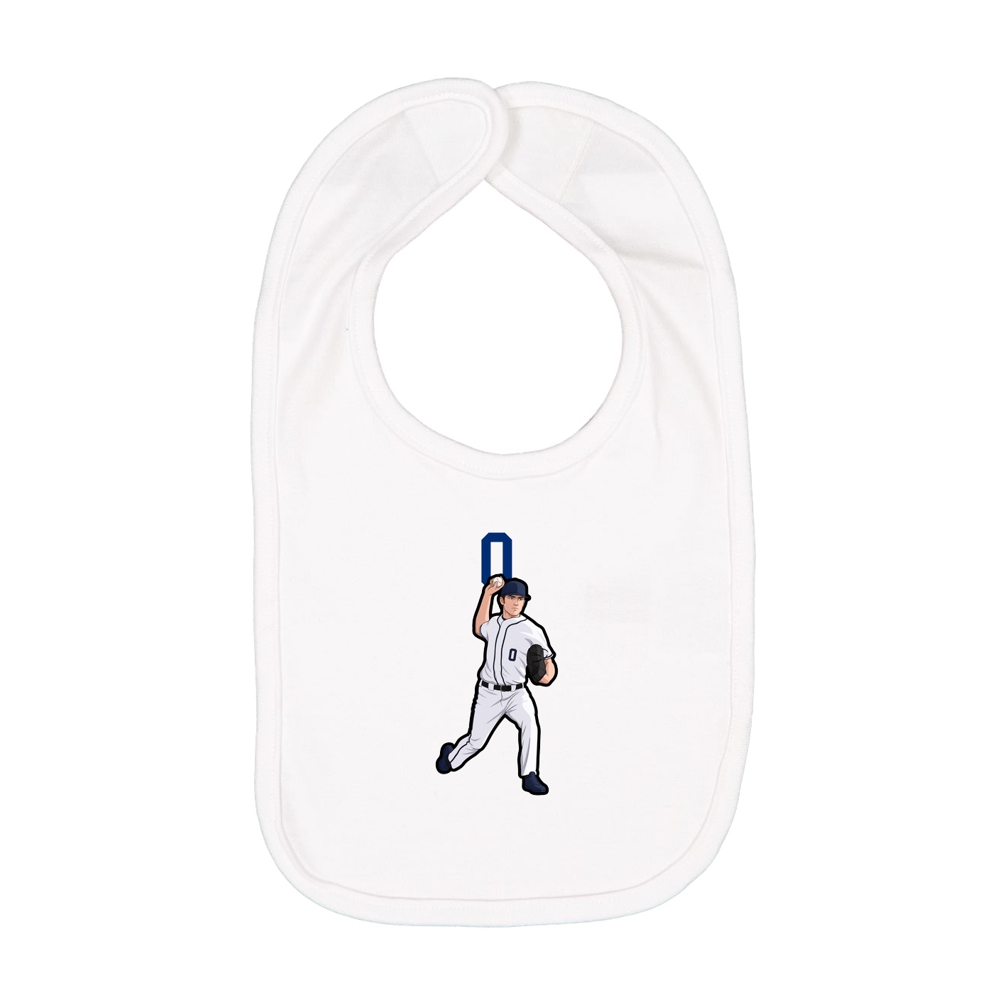 Infant Bib — Number Top in White