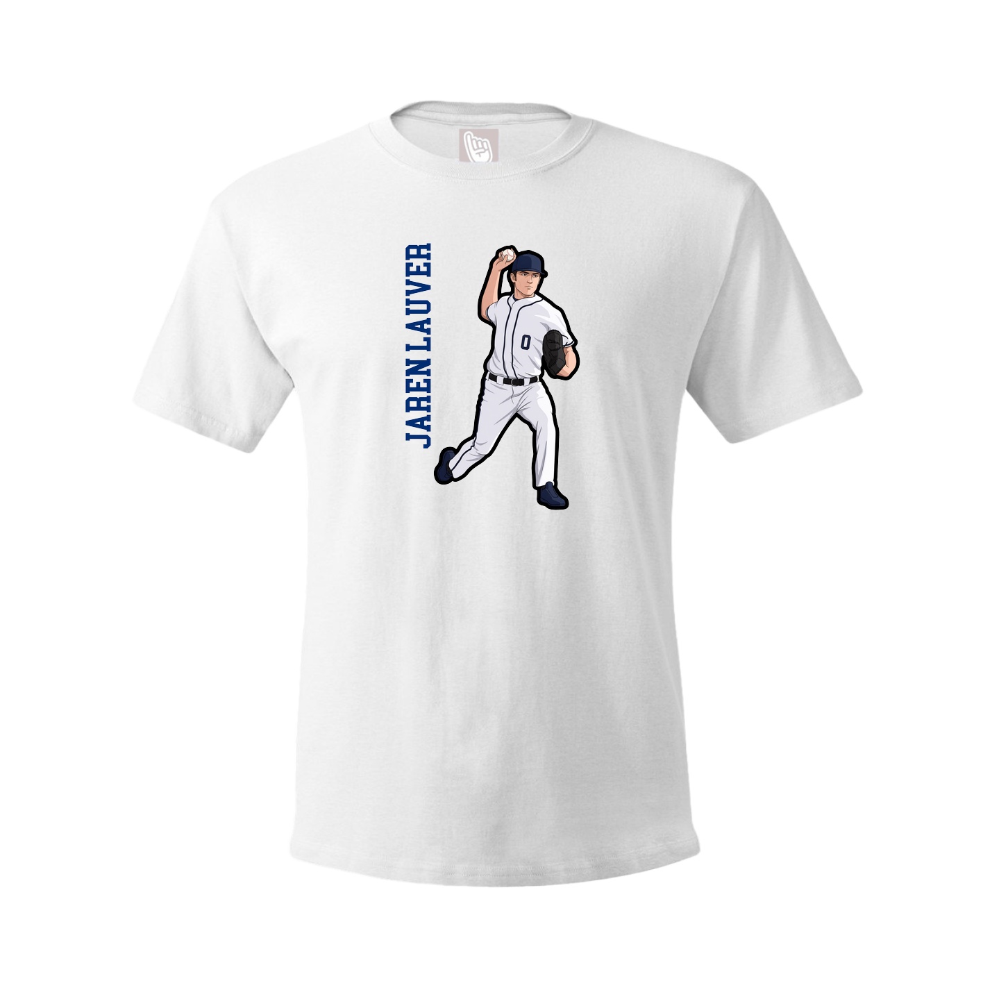 Tee — Name Vertical in White