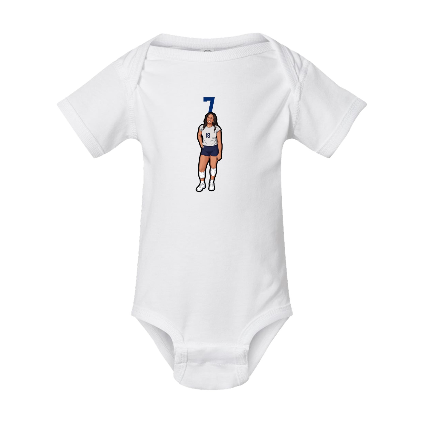 Baby Onesie — Number Top in White
