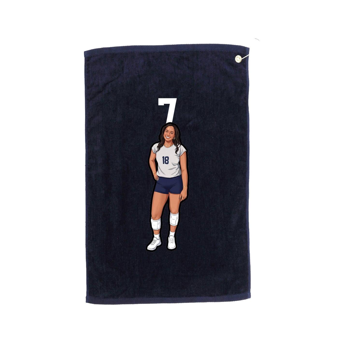 Golf Towel — Number Top in Navy