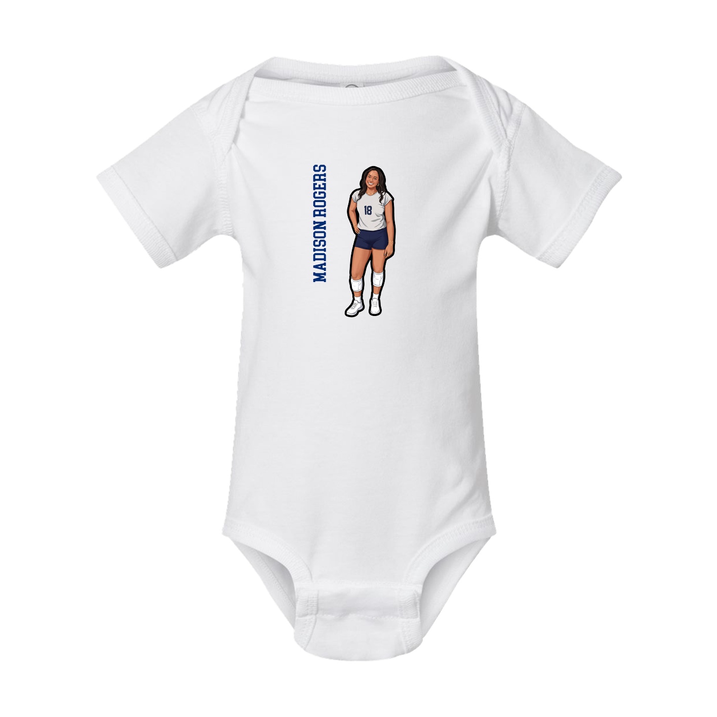 Baby Onesie — Name Vertical in White