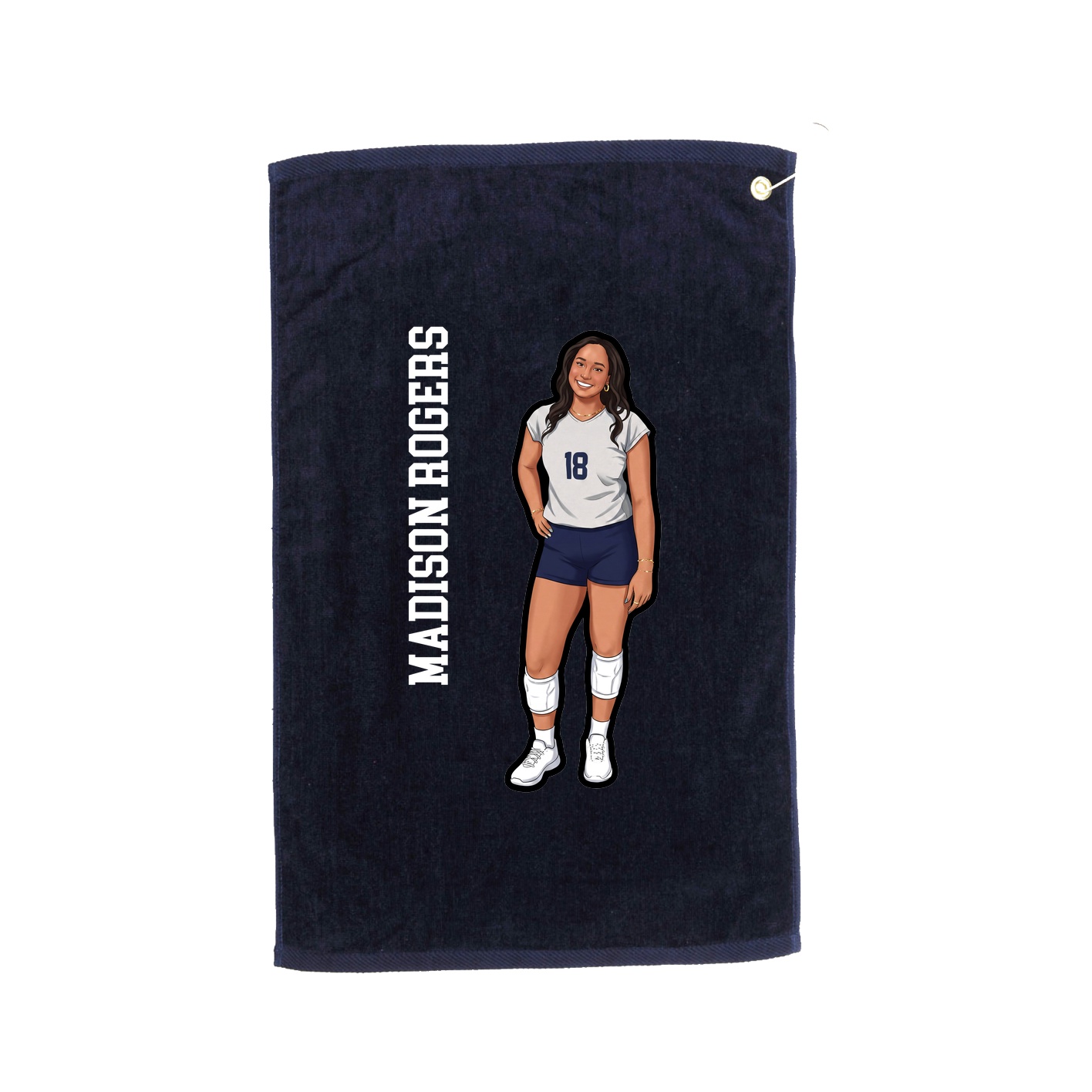 Golf Towel — Name Vertical in Navy