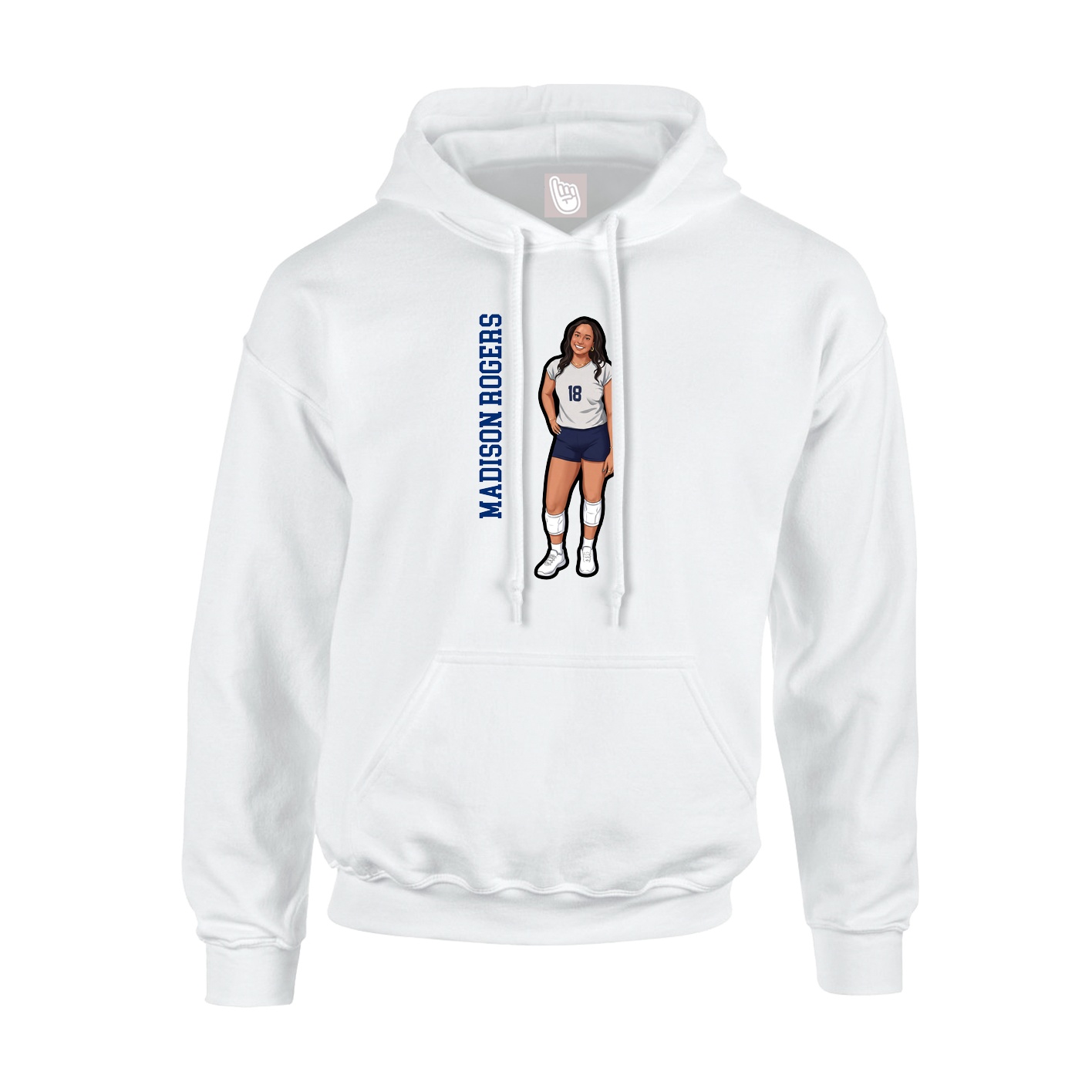 Hoodie — Name Vertical in White