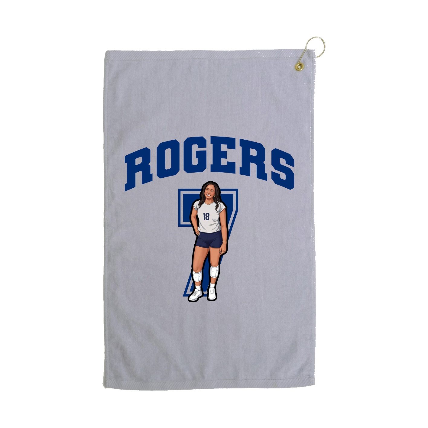 Golf Towel — Number in Grey
