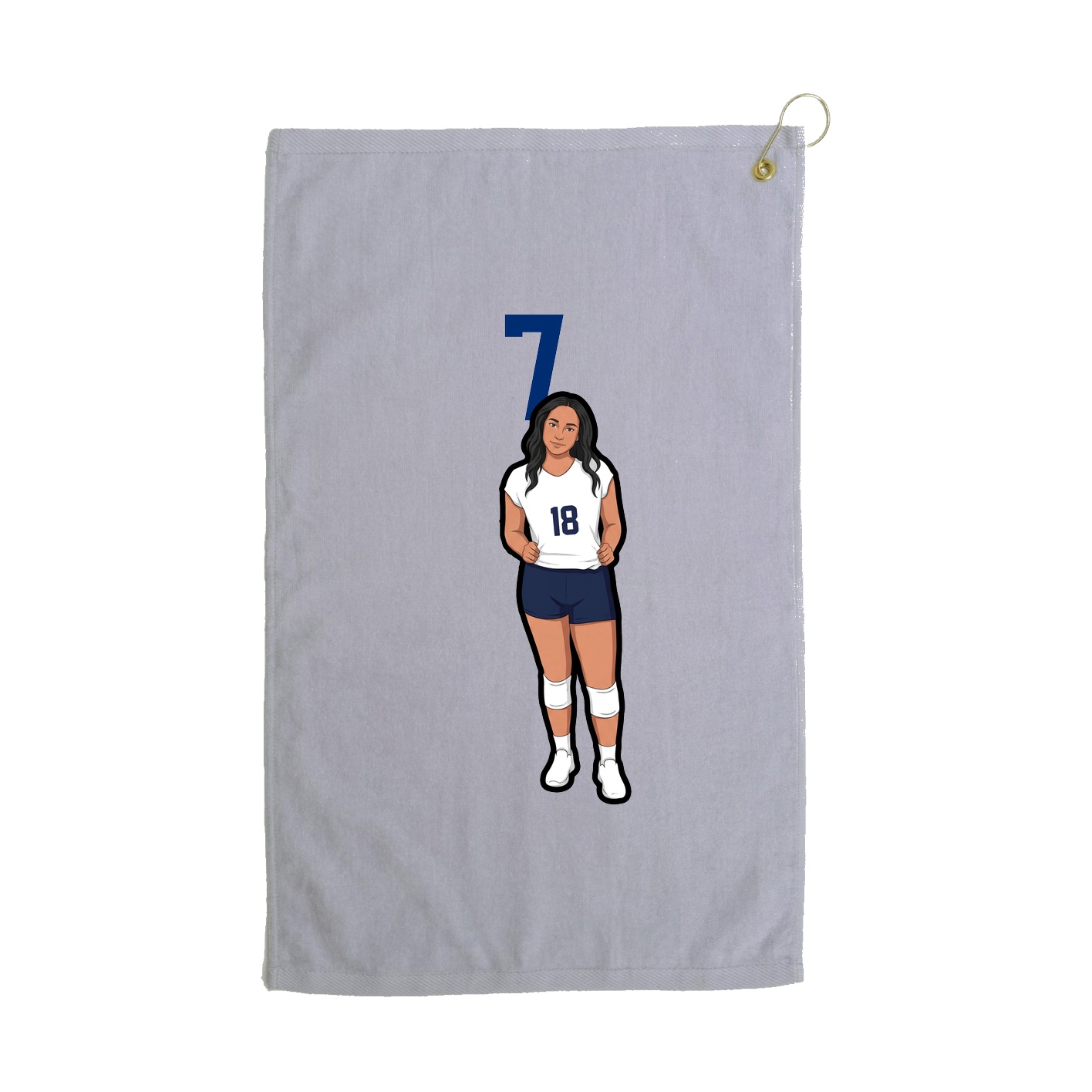 Golf Towel — Number Top in Grey