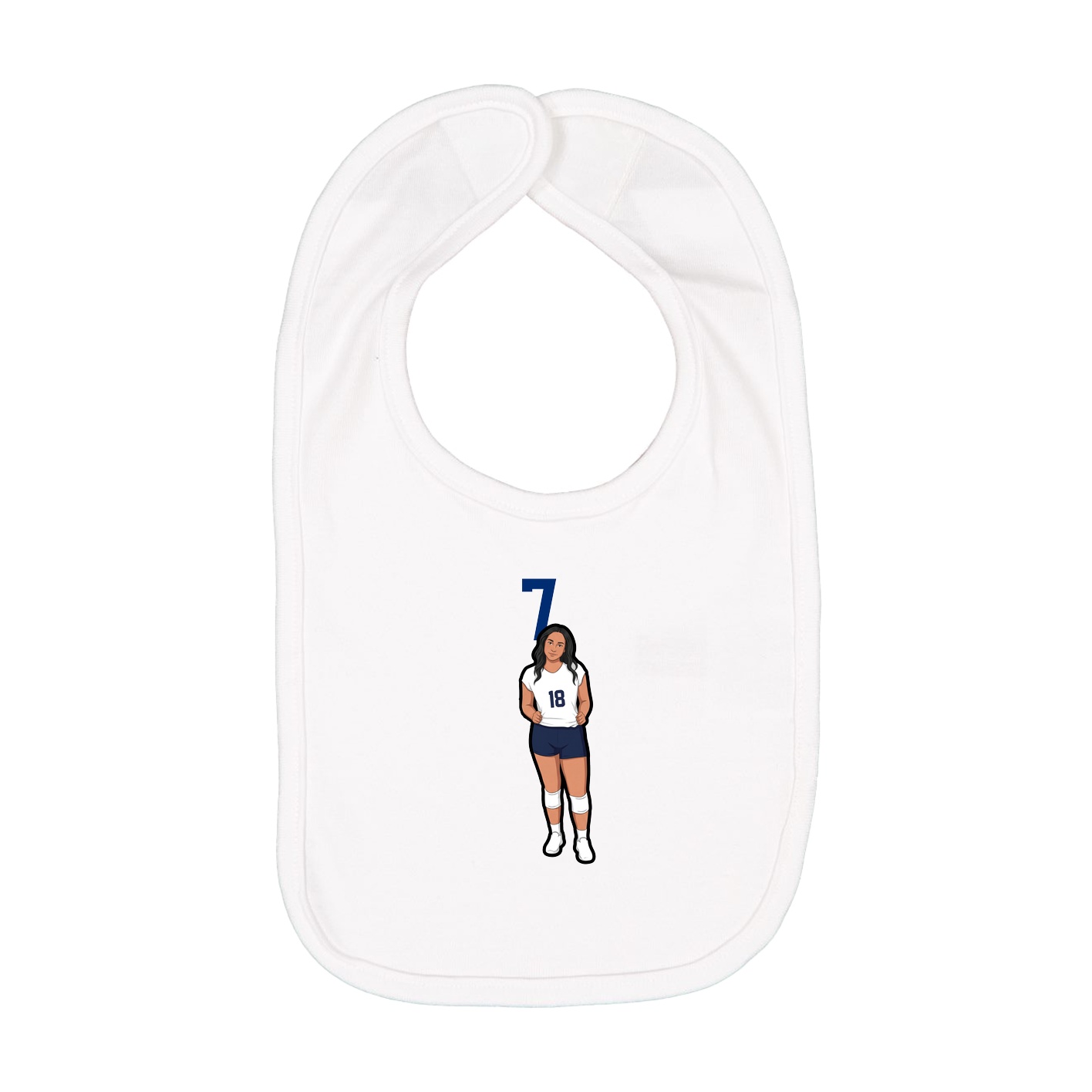 Infant Bib — Number Top in White
