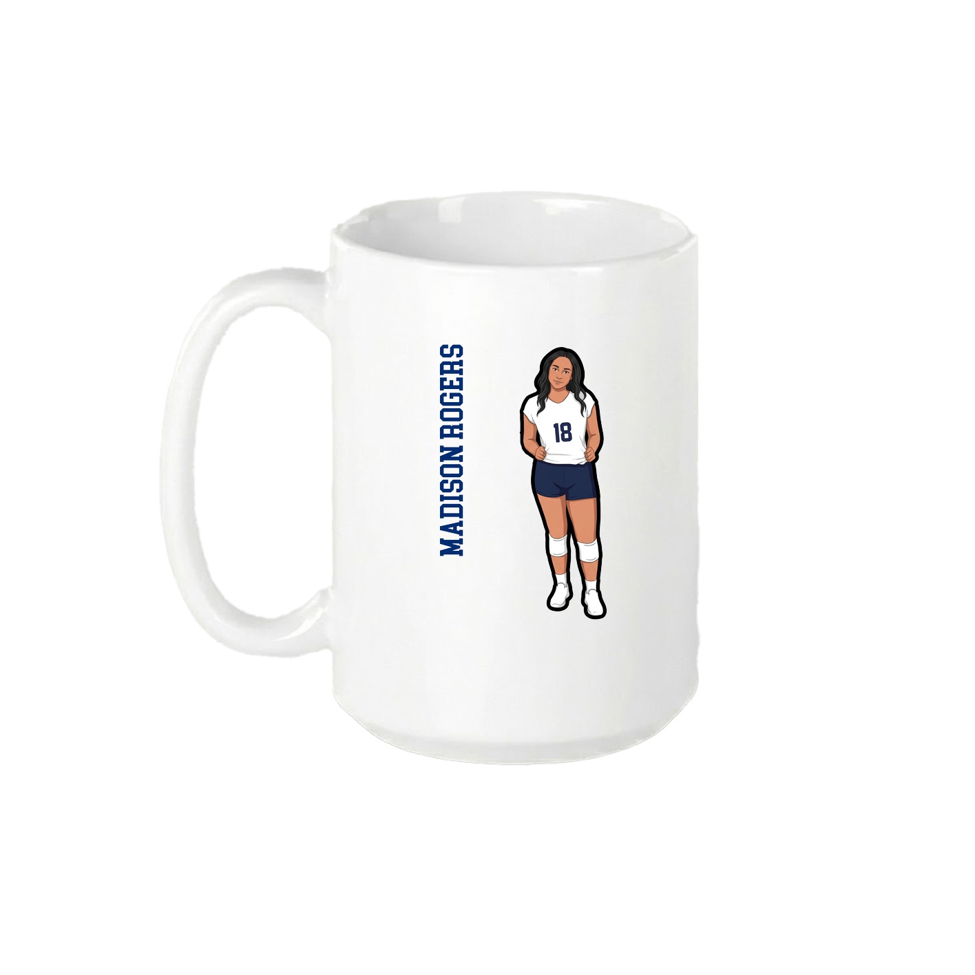 15oz Coffee Mug — Name Vertical in White