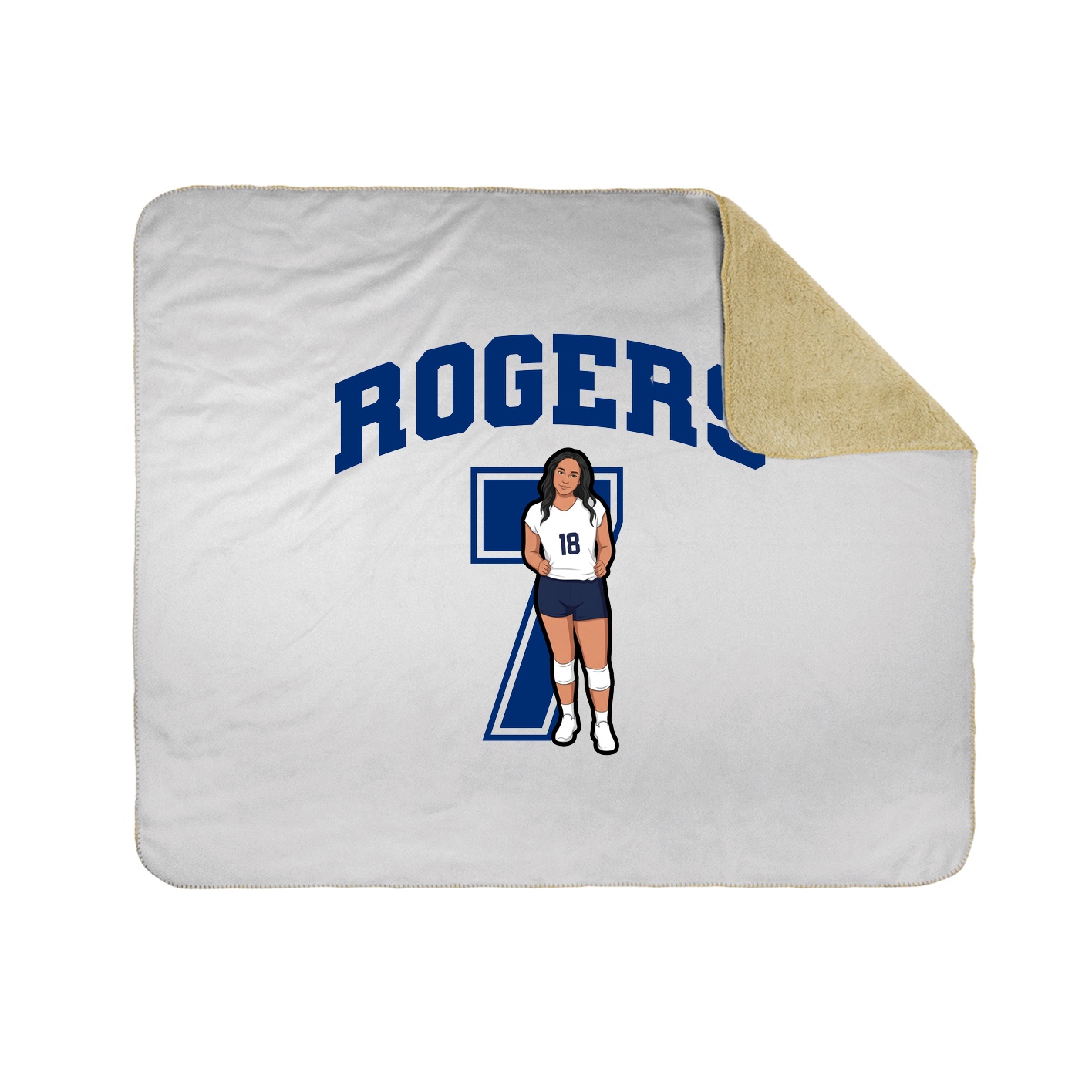 Throw Blanket — Number in White