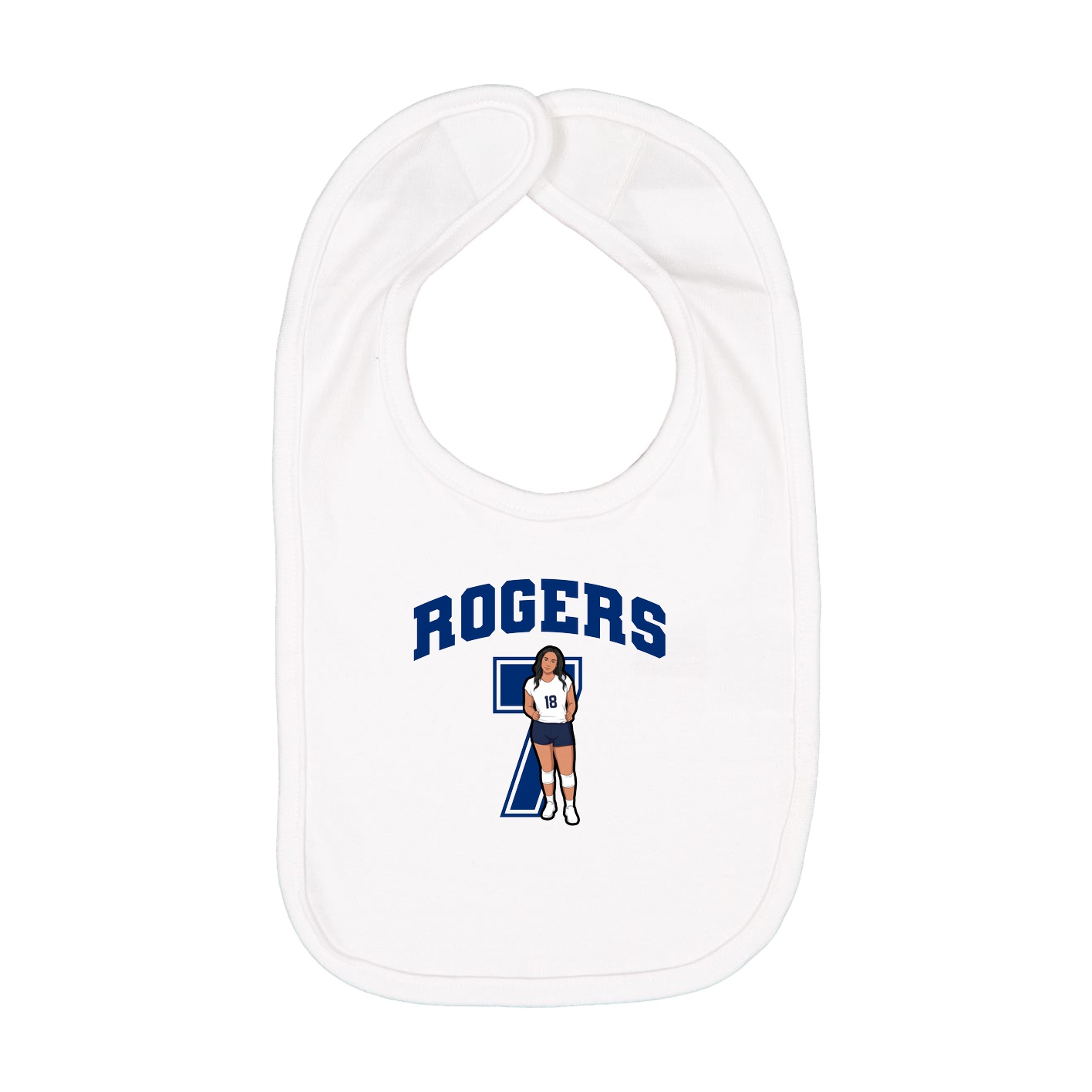Infant Bib — Number in White