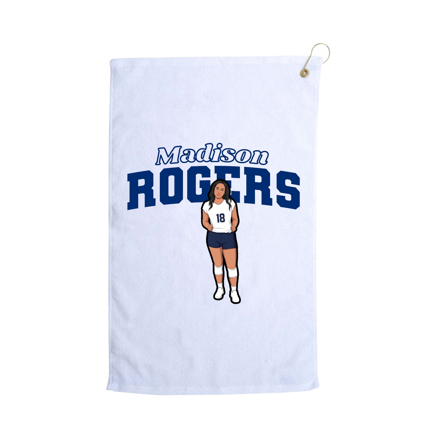 Golf Towel — Name Arch in White