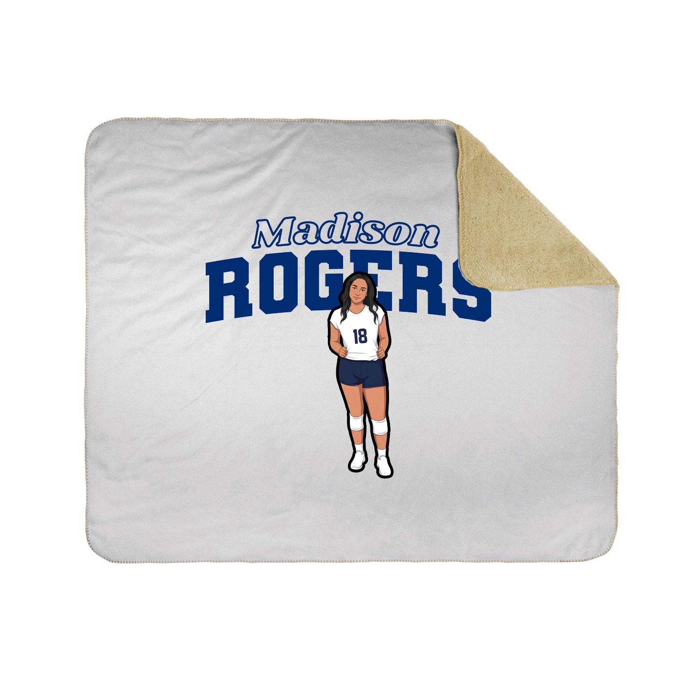 Throw Blanket — Name Arch in White