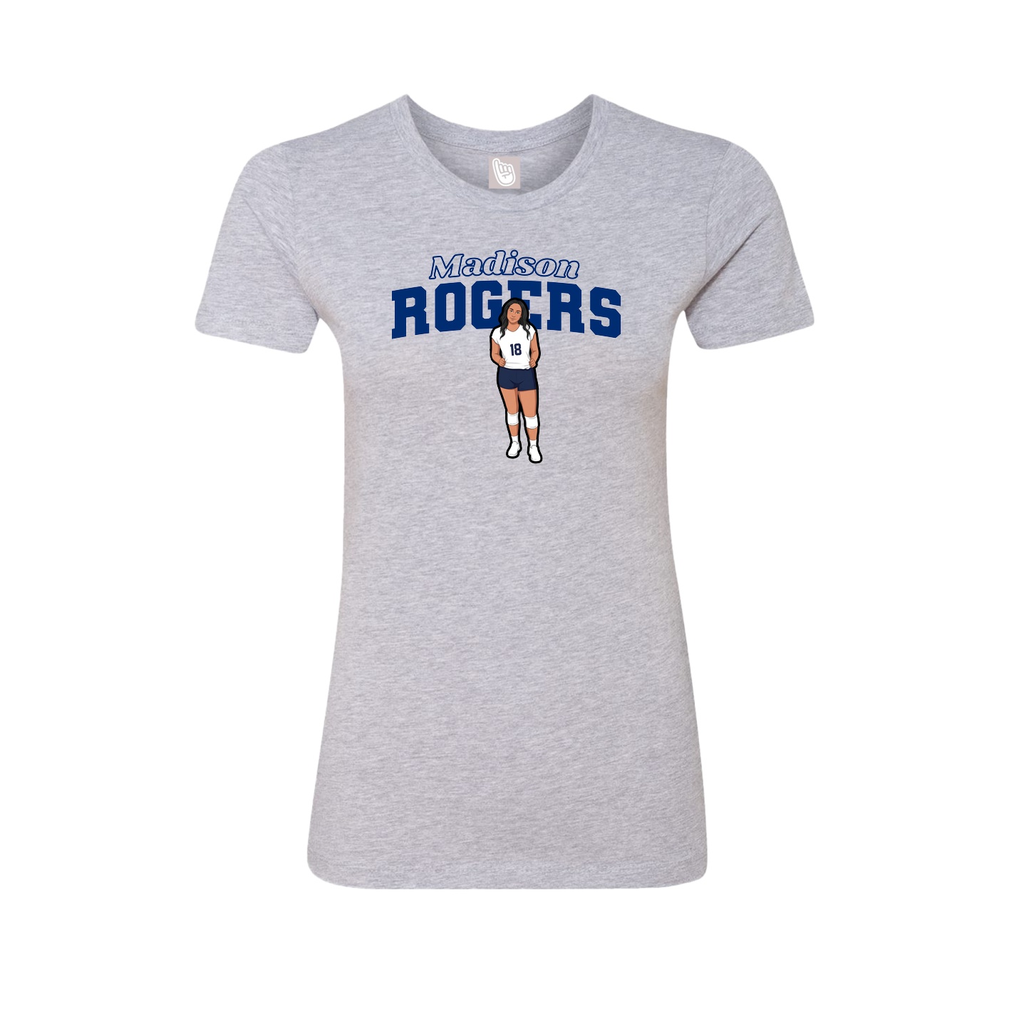Fitted Women's Tee — Name Arch in Grey