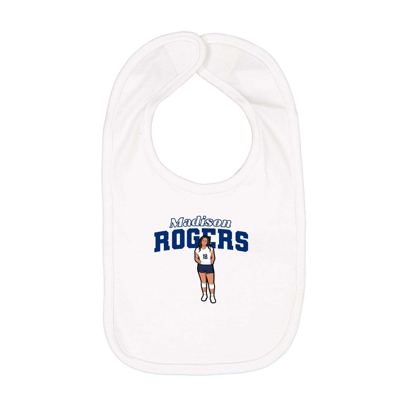Infant Bib — Name Arch in White