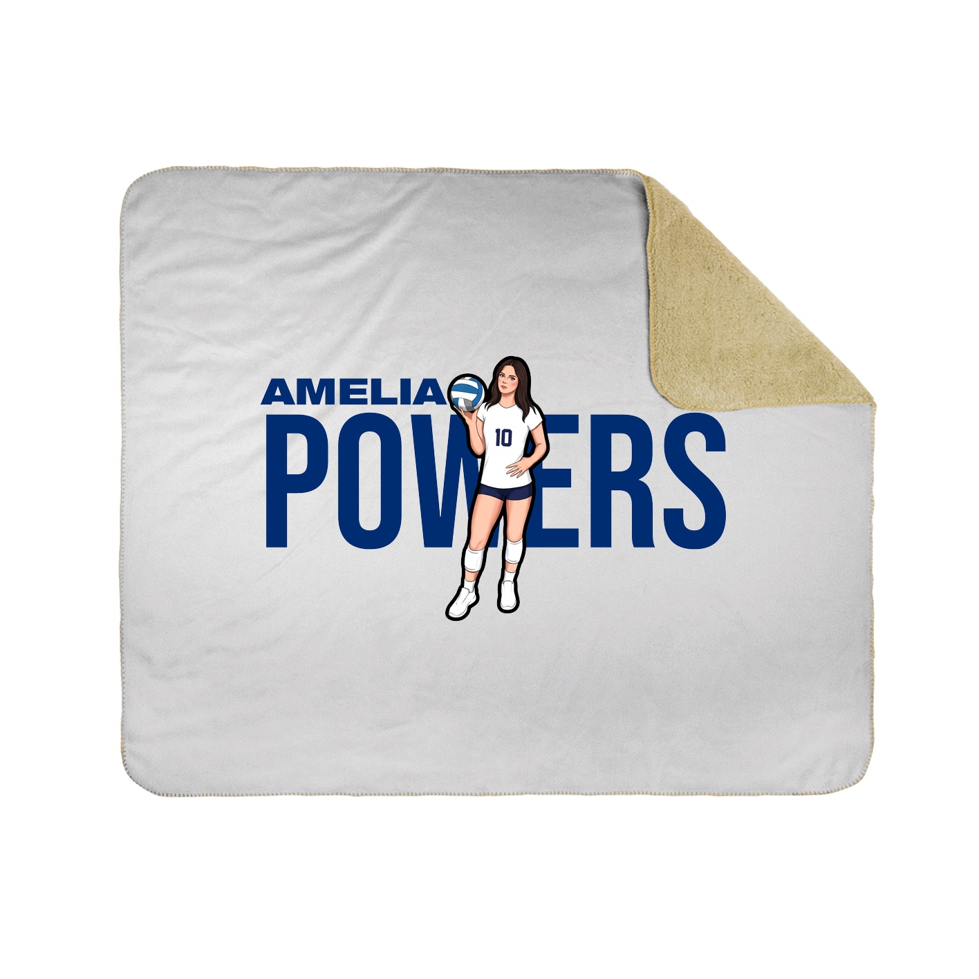Throw Blanket — Player Name in White