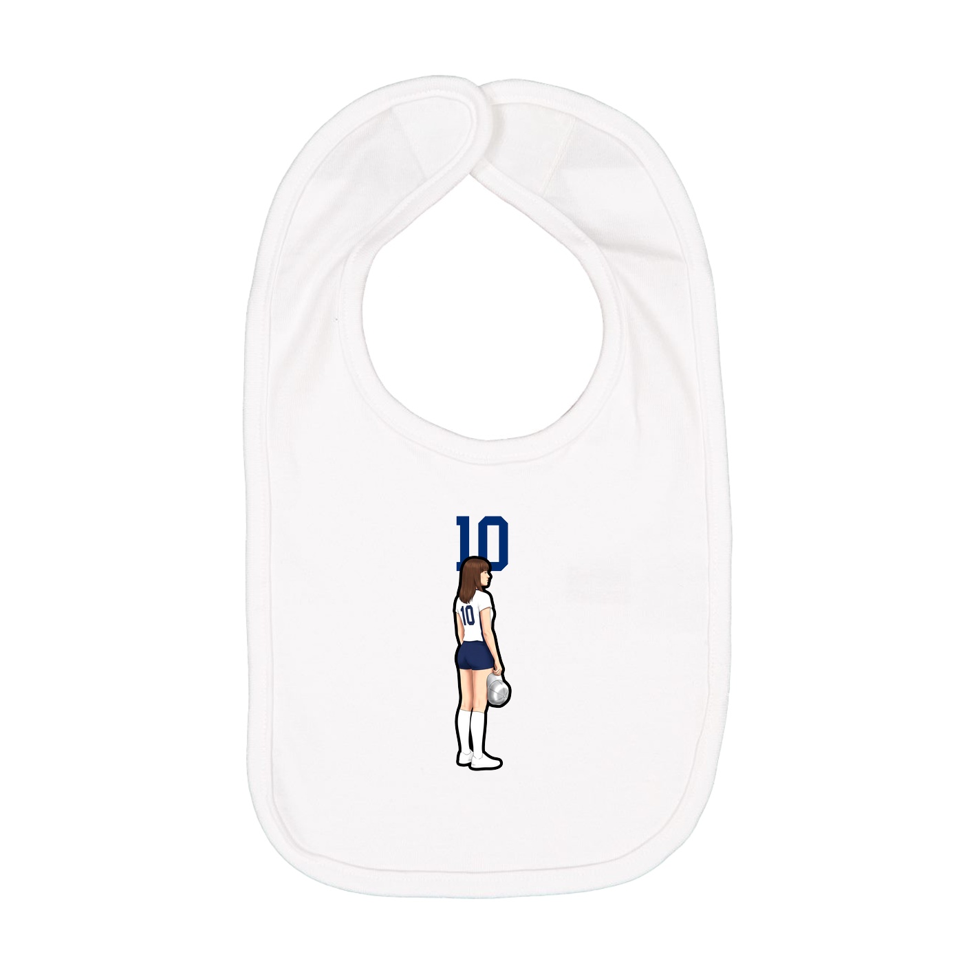 Infant Bib — Number Top in White