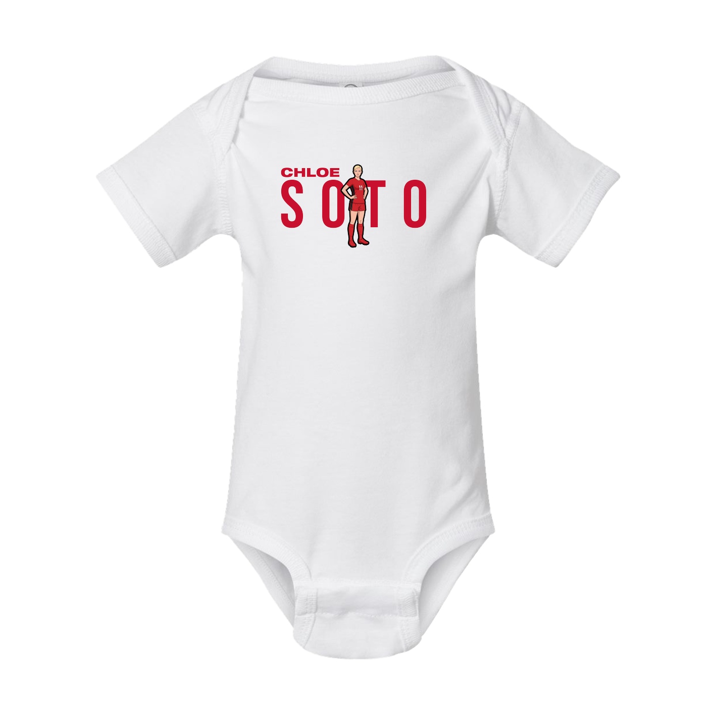 Baby Onesie — Player Name in White