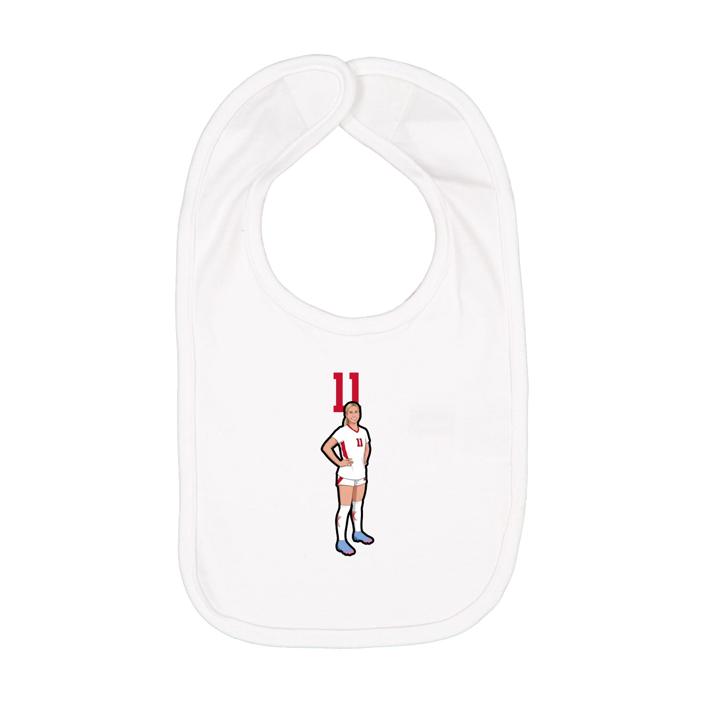 Infant Bib — Number Top in White