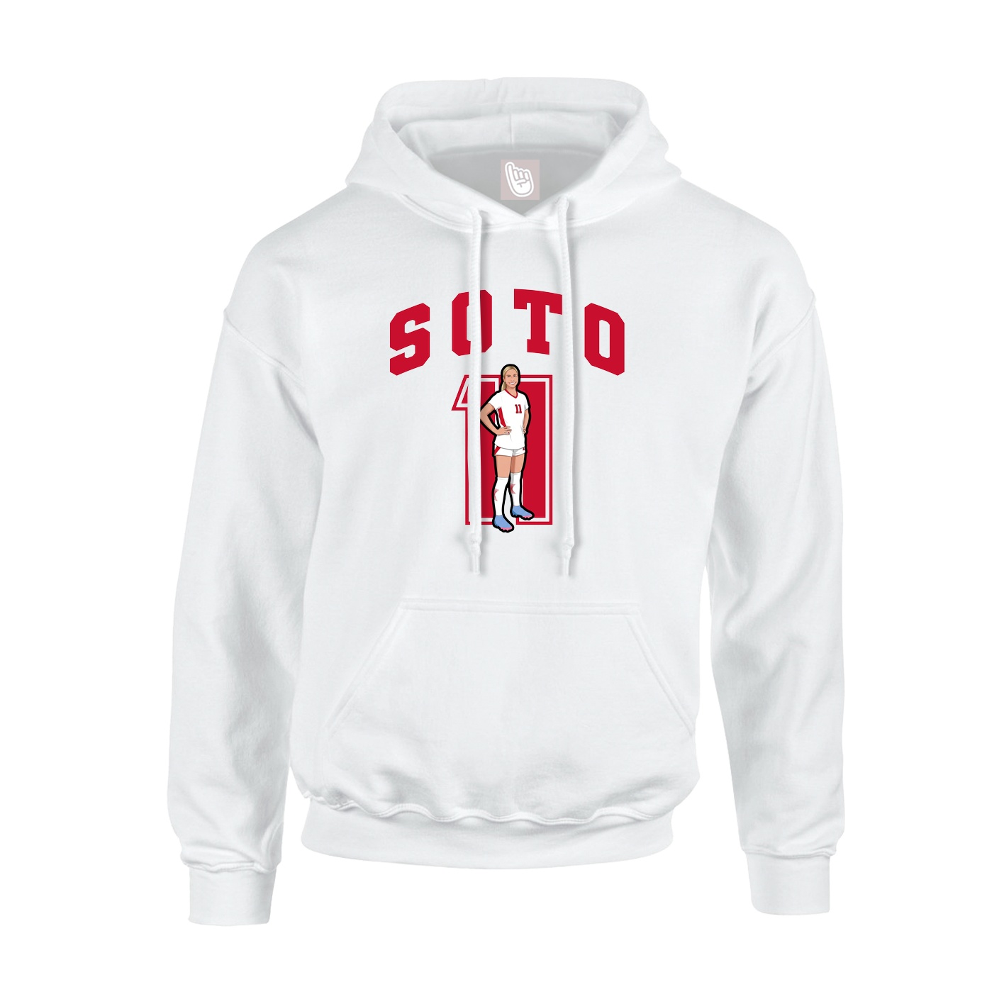 Youth Hoodie — Number in White