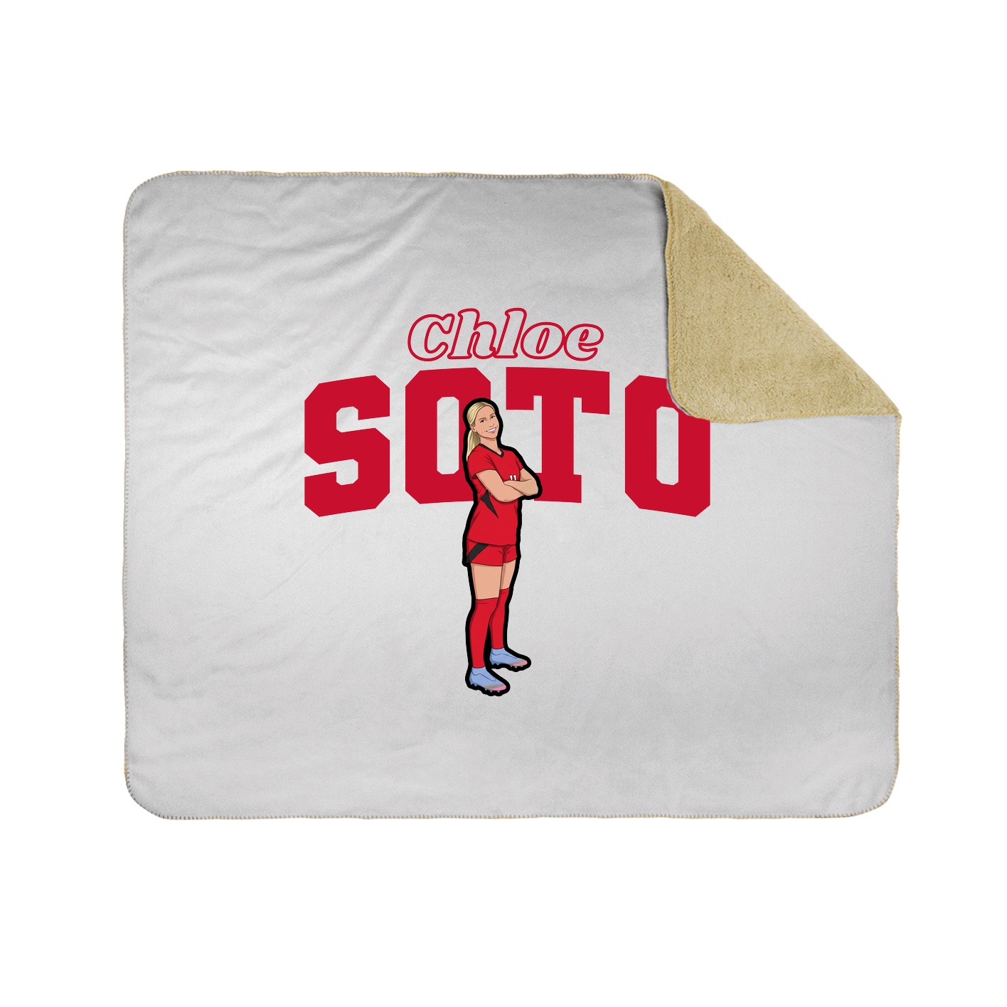 Throw Blanket — Name Arch in White
