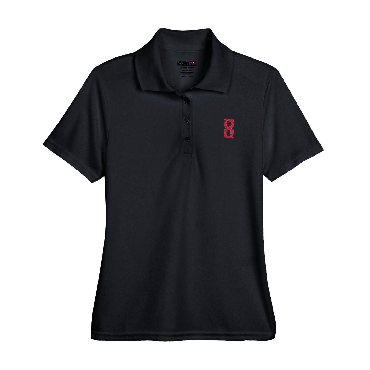 Womens Performance Polo — Front Shirsy in Black