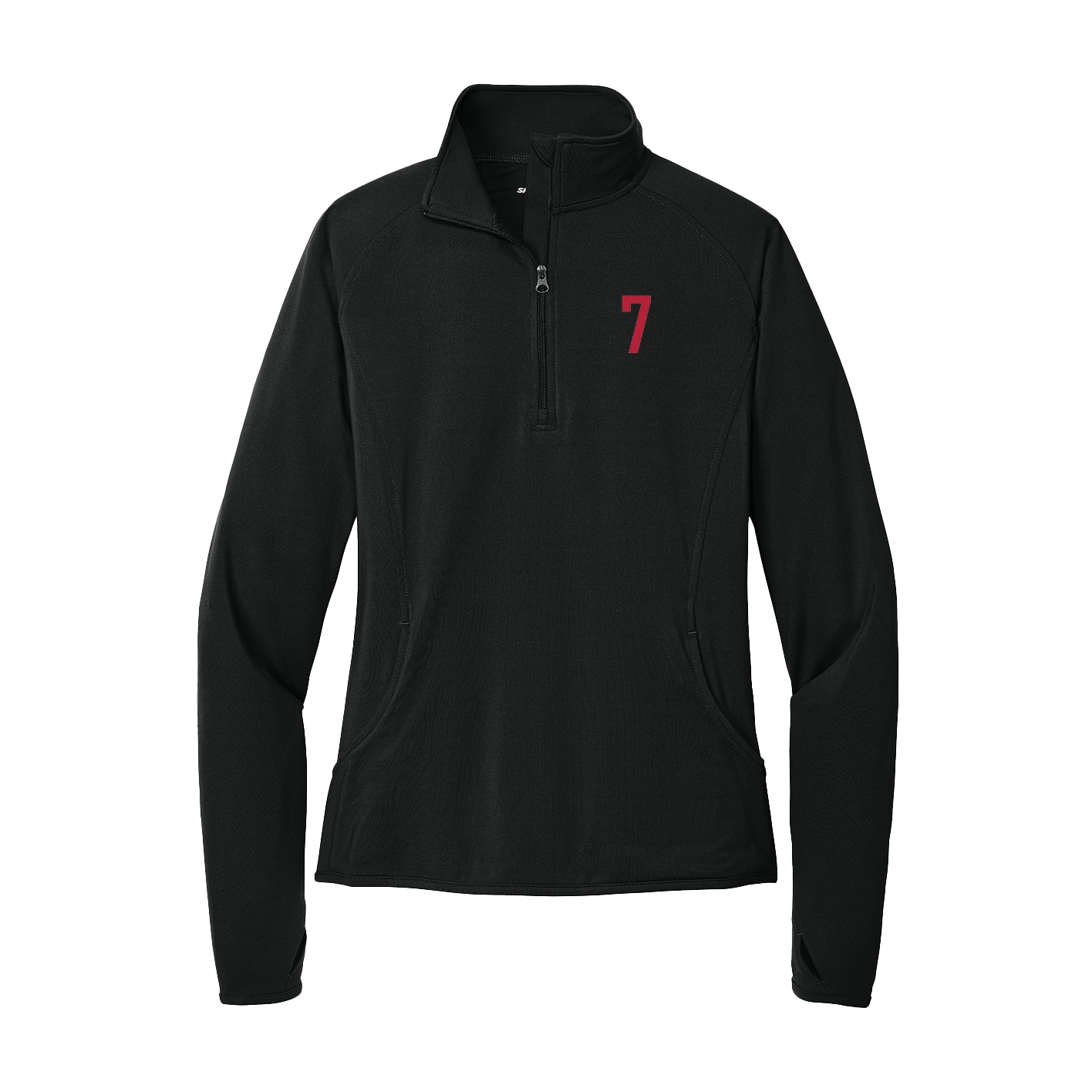 Women's Q-Zip Pullover — Front Shirsy in Black