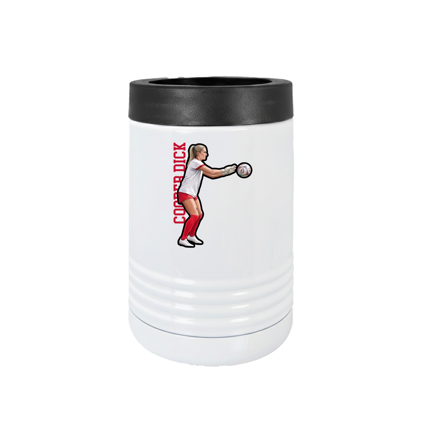 Beverage Holder — Name Vertical in White