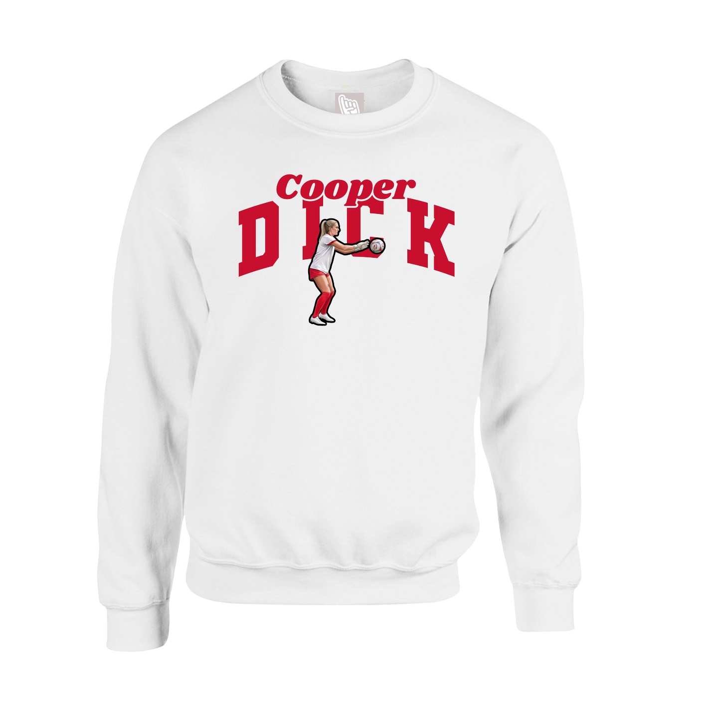 Fleece Crew — Signature Arch in White